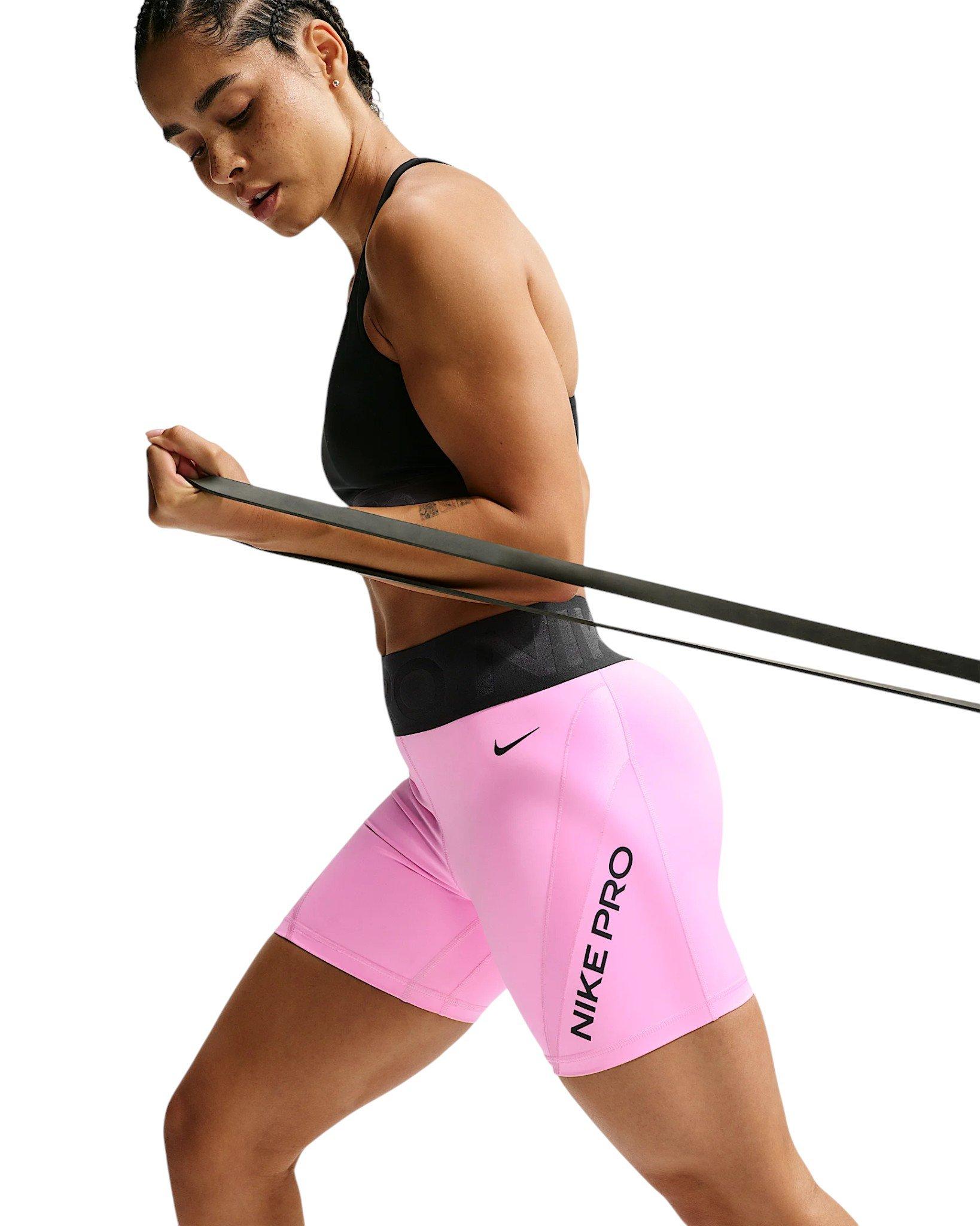 Nike Women's Pro Sculpt Dri-FIT High-Waisted 5" Shorts - Pink/Black - PINK/BLACK