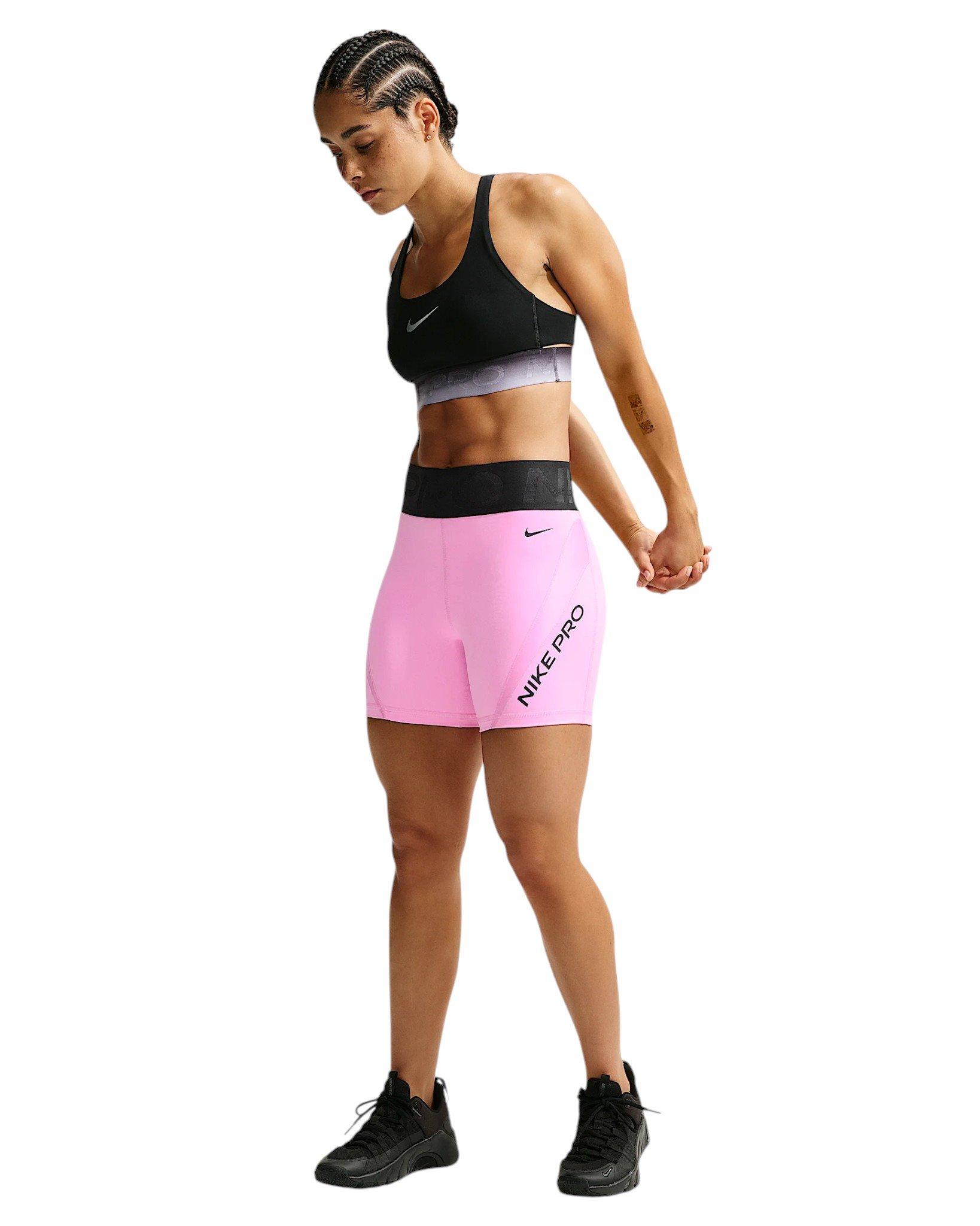Nike Women's Pro Sculpt Dri-FIT High-Waisted 5" Shorts - Pink/Black - PINK/BLACK