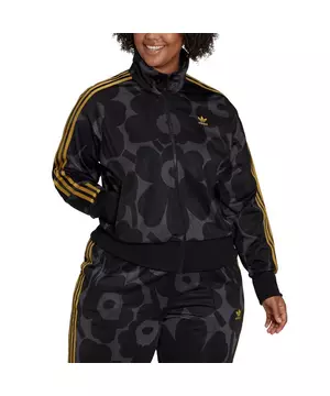 adidas Originals Women's Black/Carbon Marimekko Firebird Track Jacket (Plus Size) - Hibbett City Gear