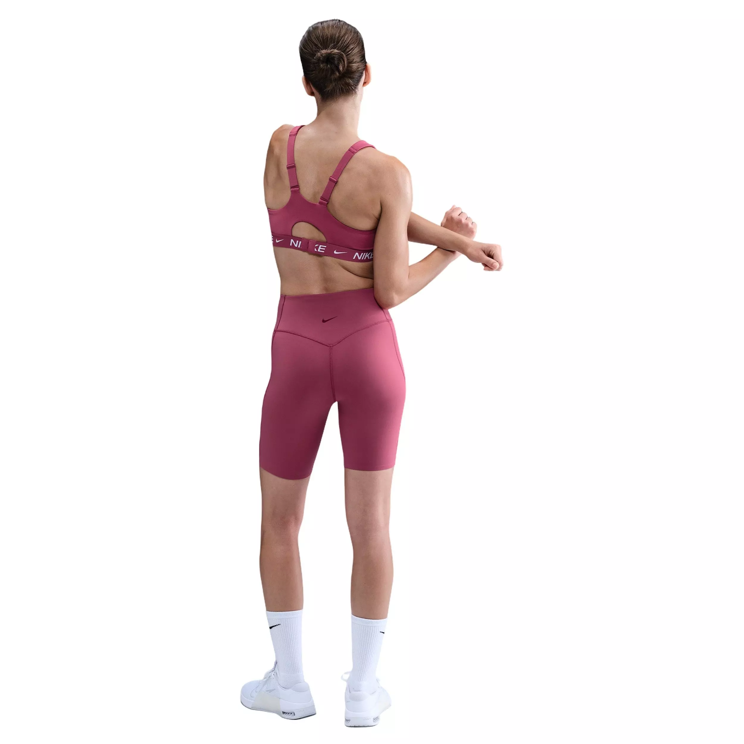 Nike Women's Universa High-Waisted 8" Biker Shorts with No Front Seam - Beet Purple - BEET PURPLE