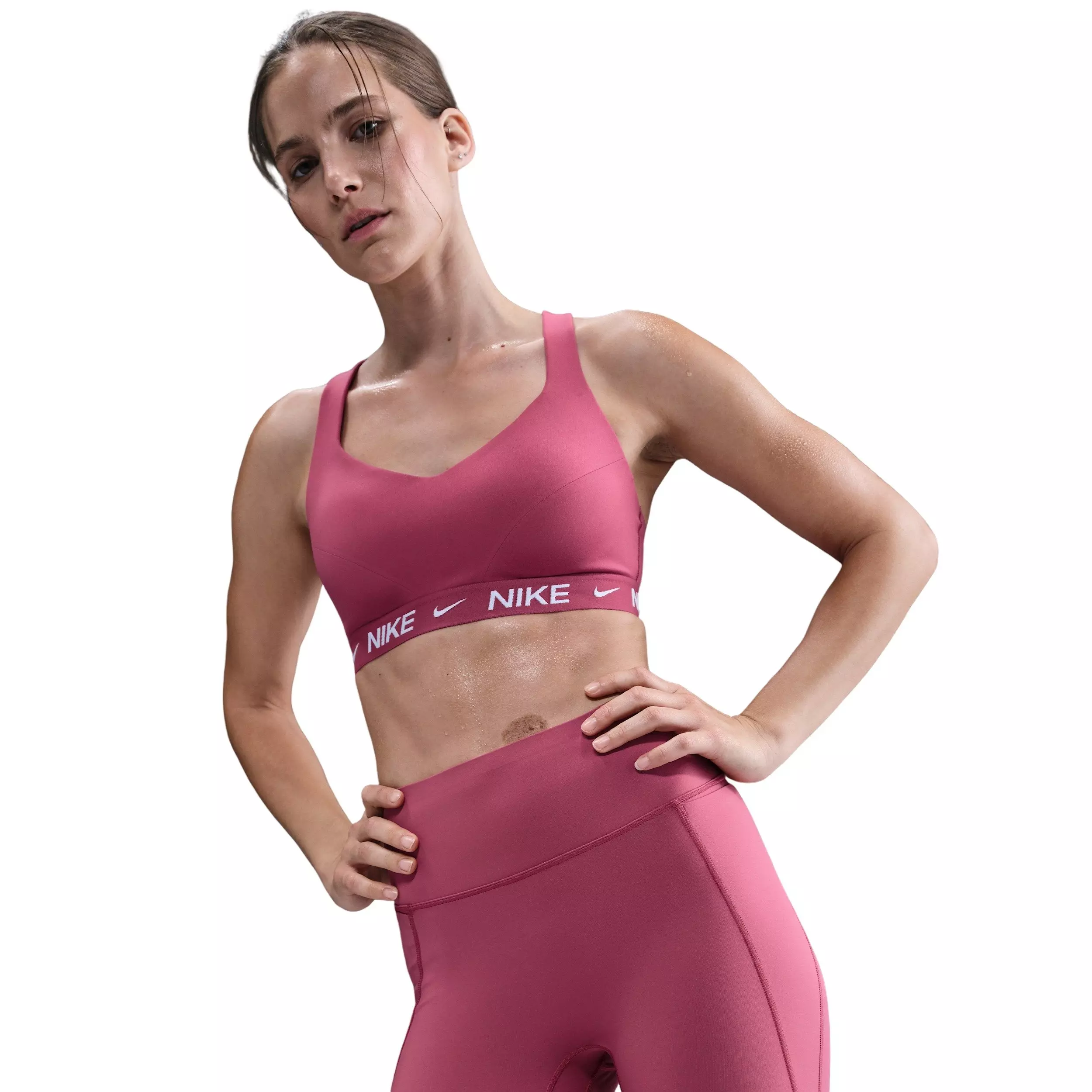 Nike Women's Universa High-Waisted 8" Biker Shorts with No Front Seam - Beet Purple - BEET PURPLE