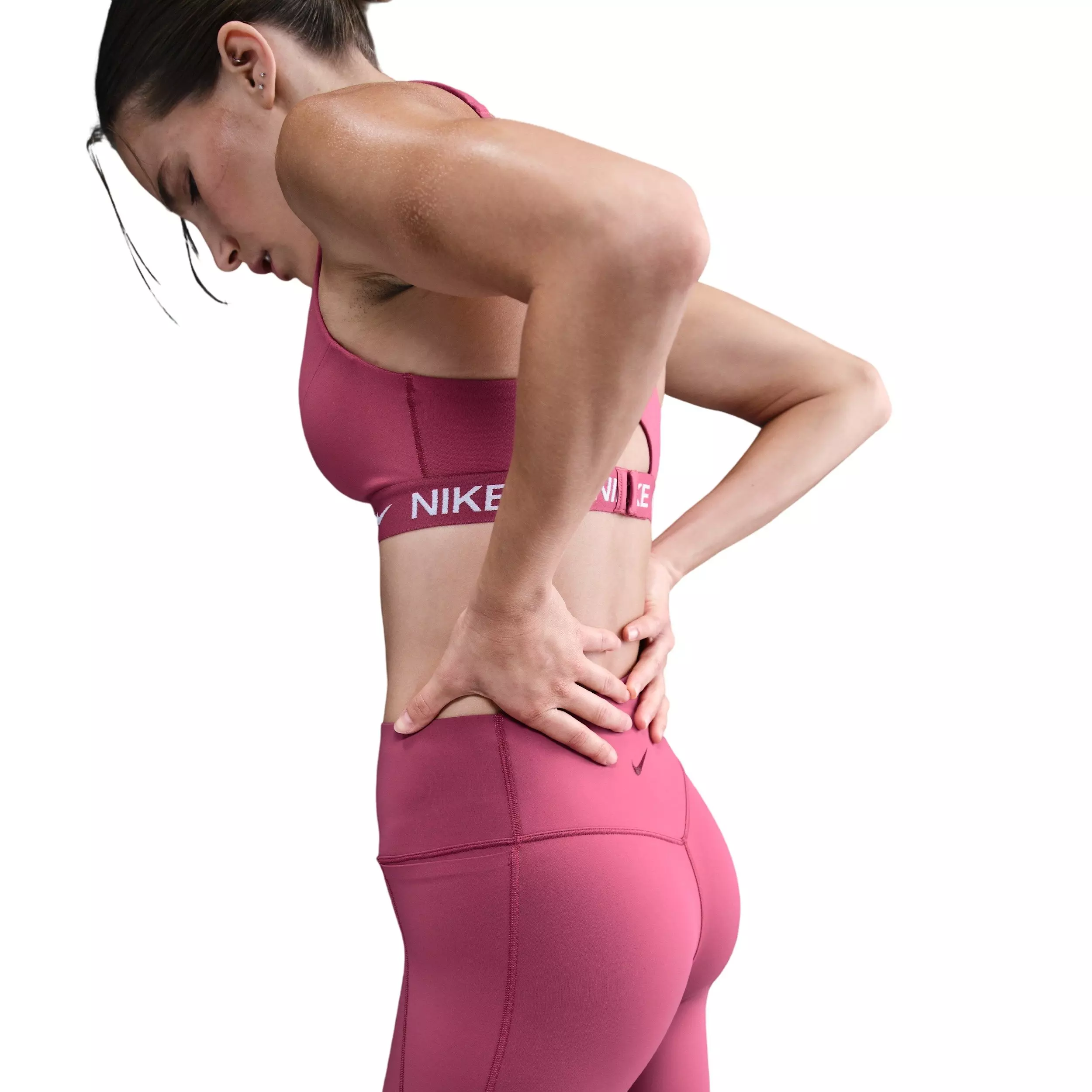 Nike Women's Universa High-Waisted 8" Biker Shorts with No Front Seam - Beet Purple - BEET PURPLE