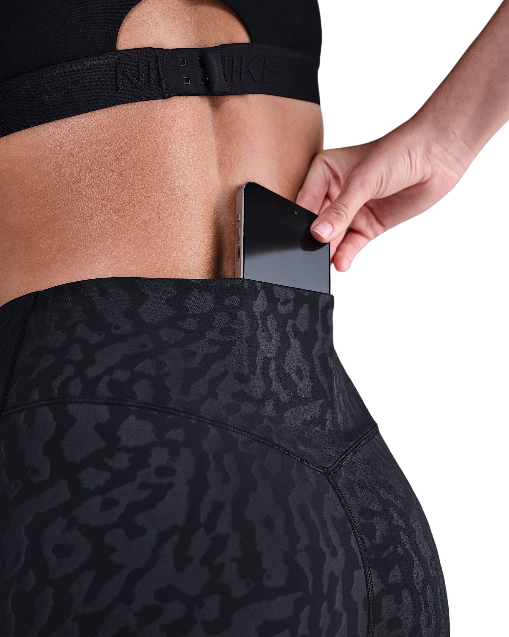 Nike Women's Universa High-Waisted 7/8 Leggings with No Front Seam -Black - BLACK Thumbnail View 4