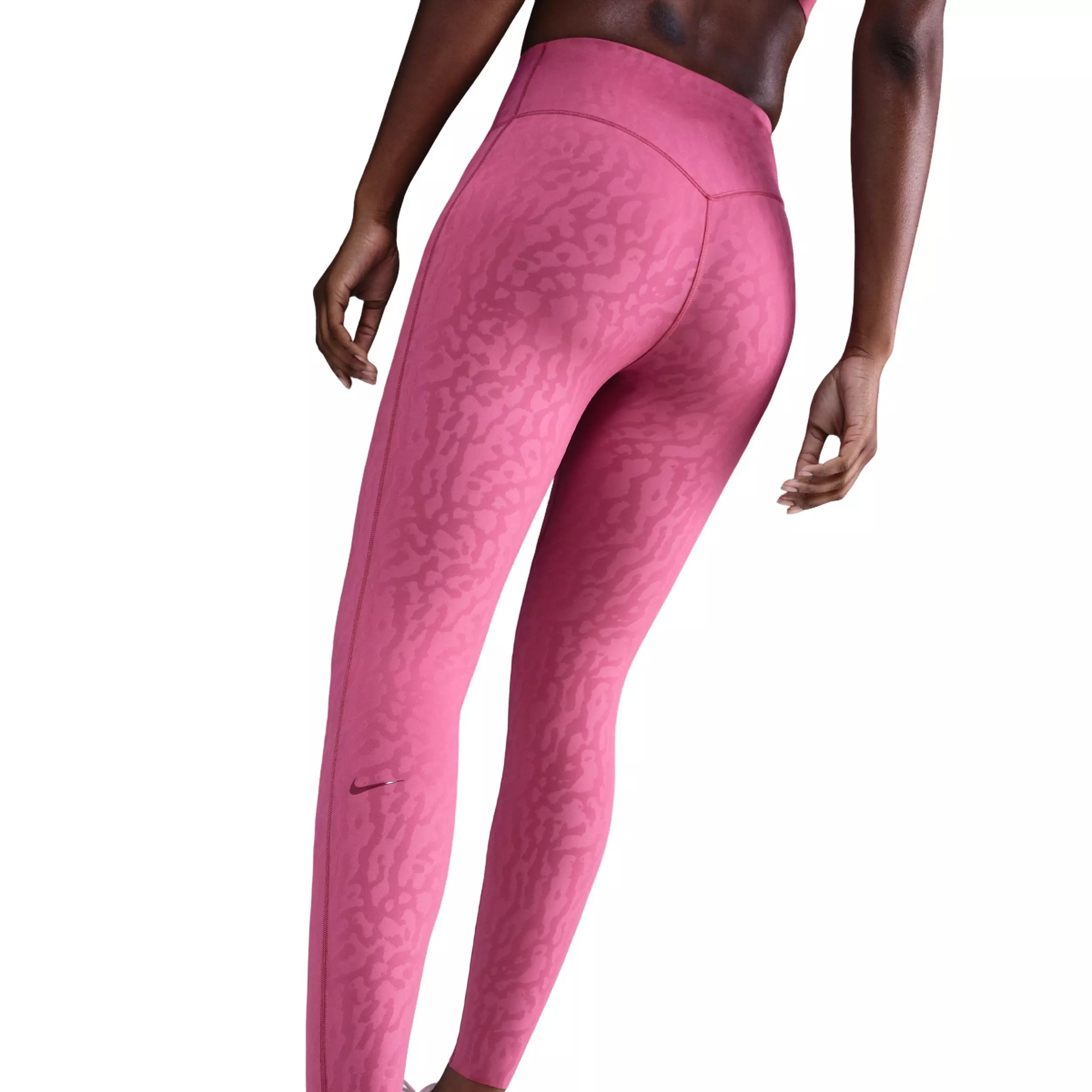 Nike Women's Universa High-Waisted Printed 7/8 Leggings with No Front Seam - Beet Purple - BEET PURPLE