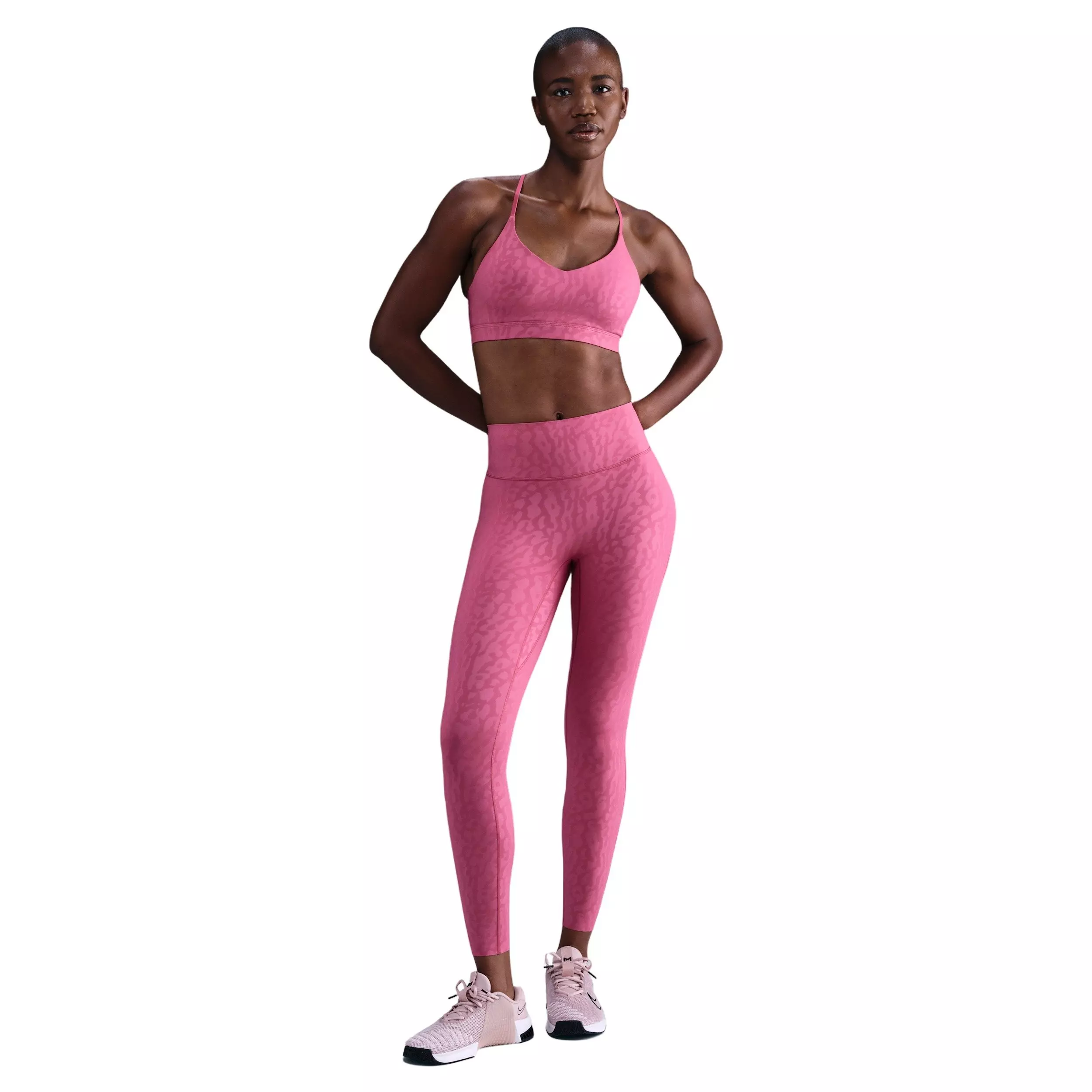 Nike Women's Universa High-Waisted Printed 7/8 Leggings with No Front Seam - Beet Purple - BEET PURPLE