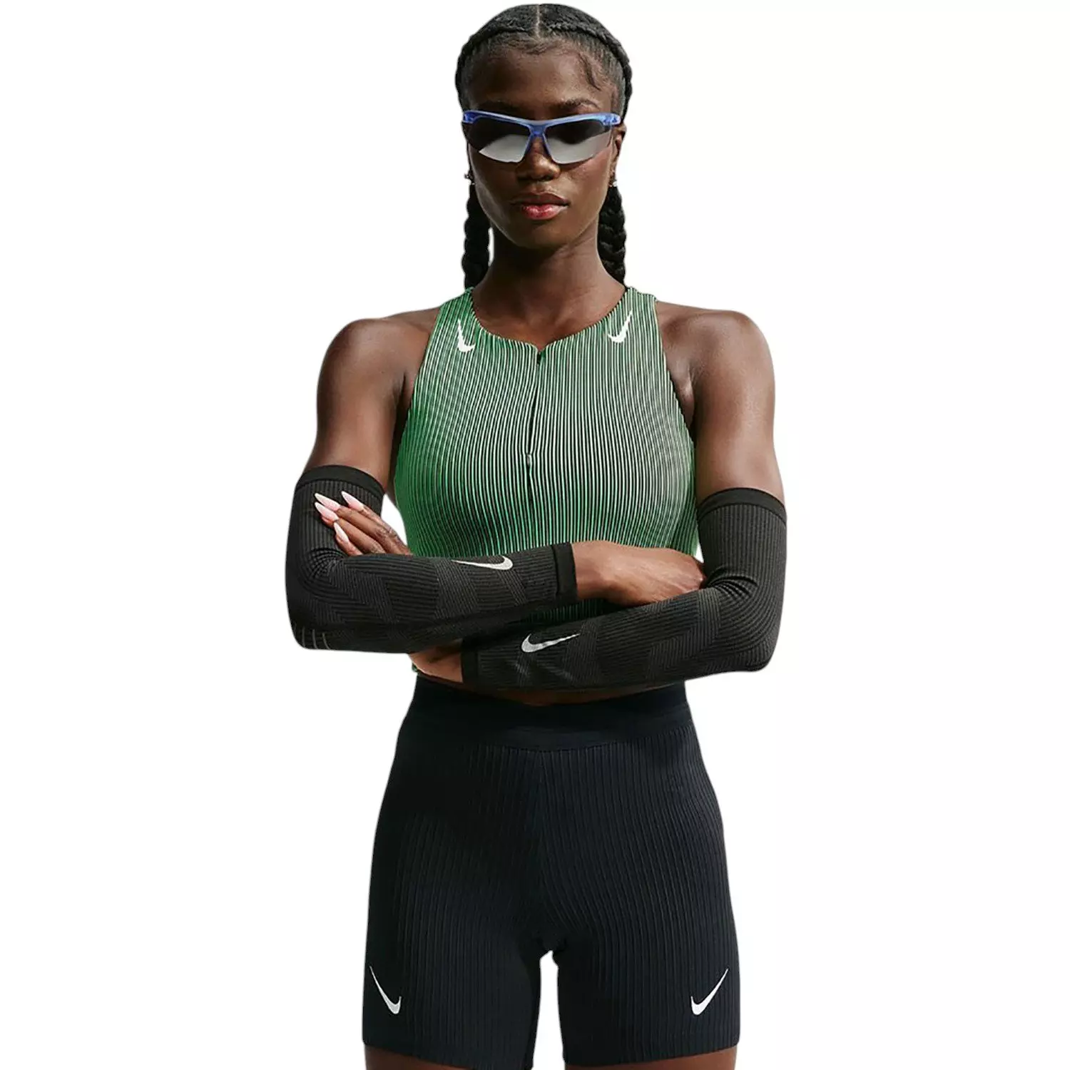 Nike Women's AeroSwift Dri-FIT ADV Tight Running Shorts - Black/White - BLACK/WHITE