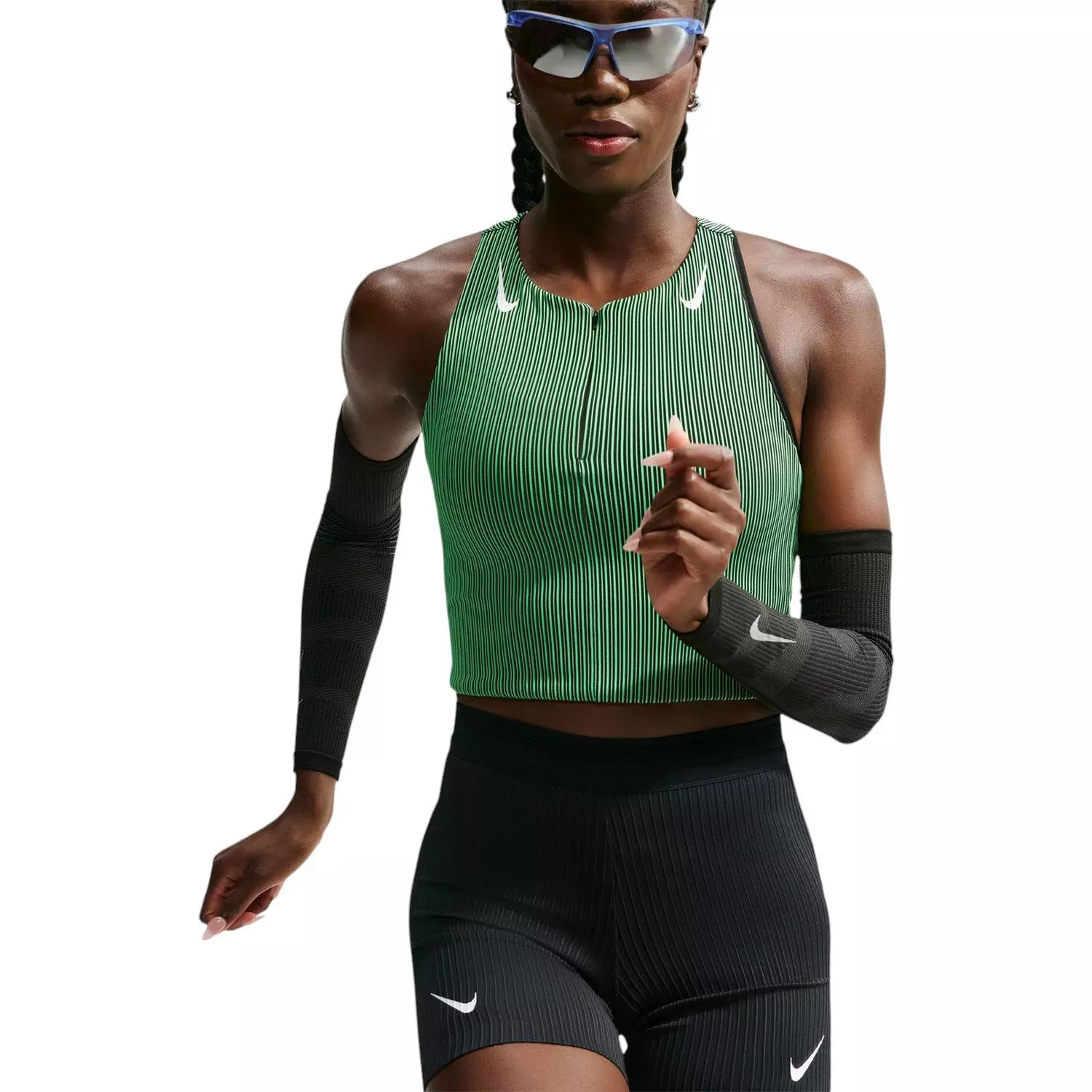 Nike Women's AeroSwift Dri-FIT ADV Tight Running Shorts - Black/White - BLACK/WHITE