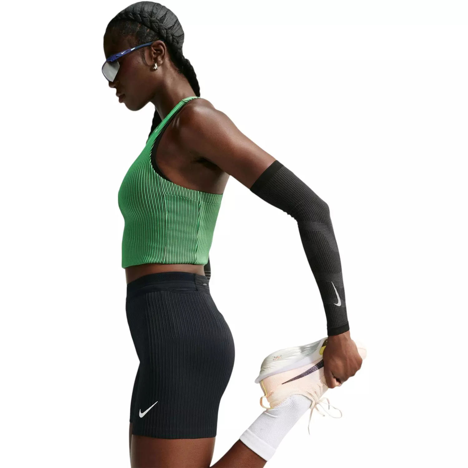 Nike Women's AeroSwift Dri-FIT ADV Tight Running Shorts - Black/White - BLACK/WHITE