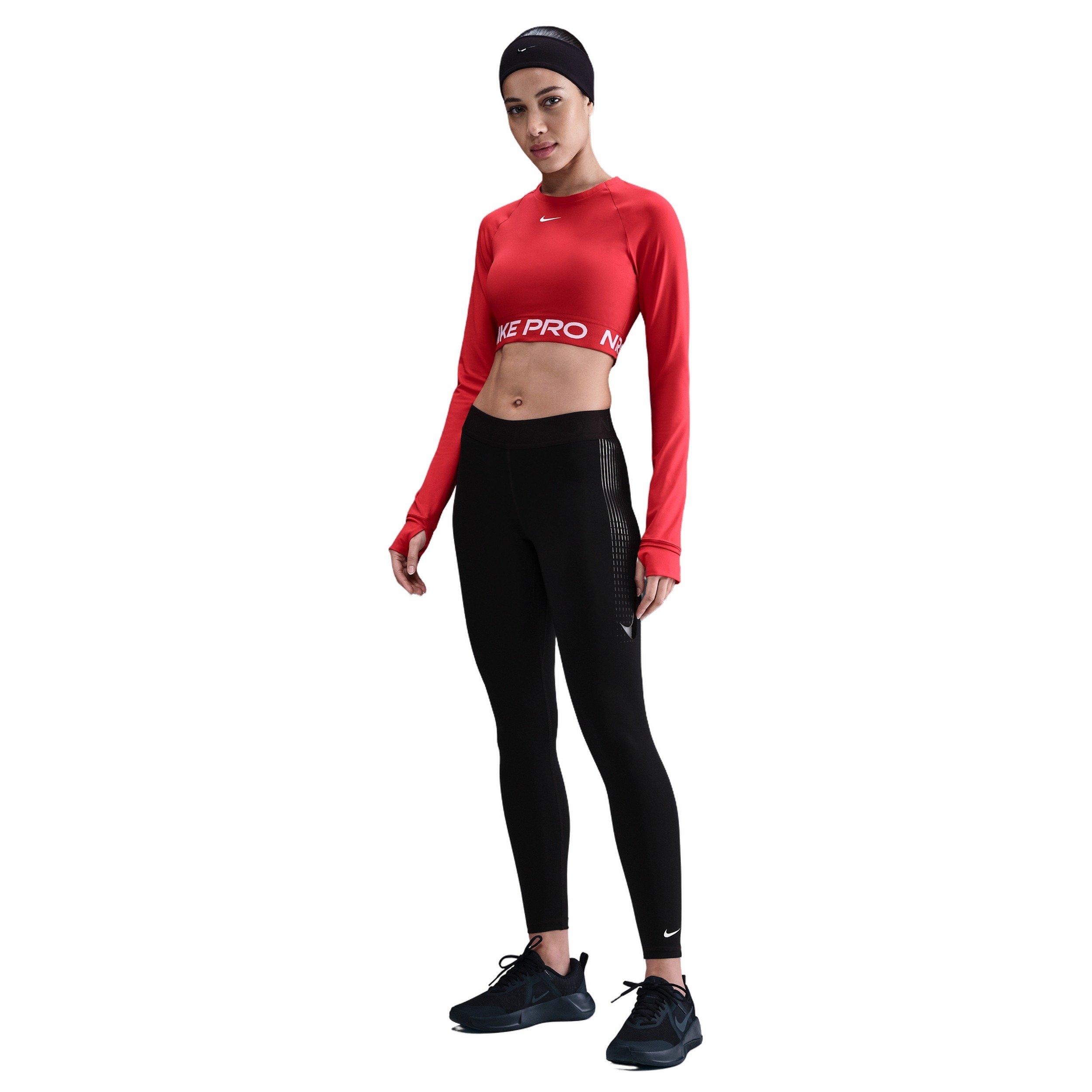Nike Women's Pro Mid-Rise Full-Length Leggings - Black - BLACK Thumbnail View 1