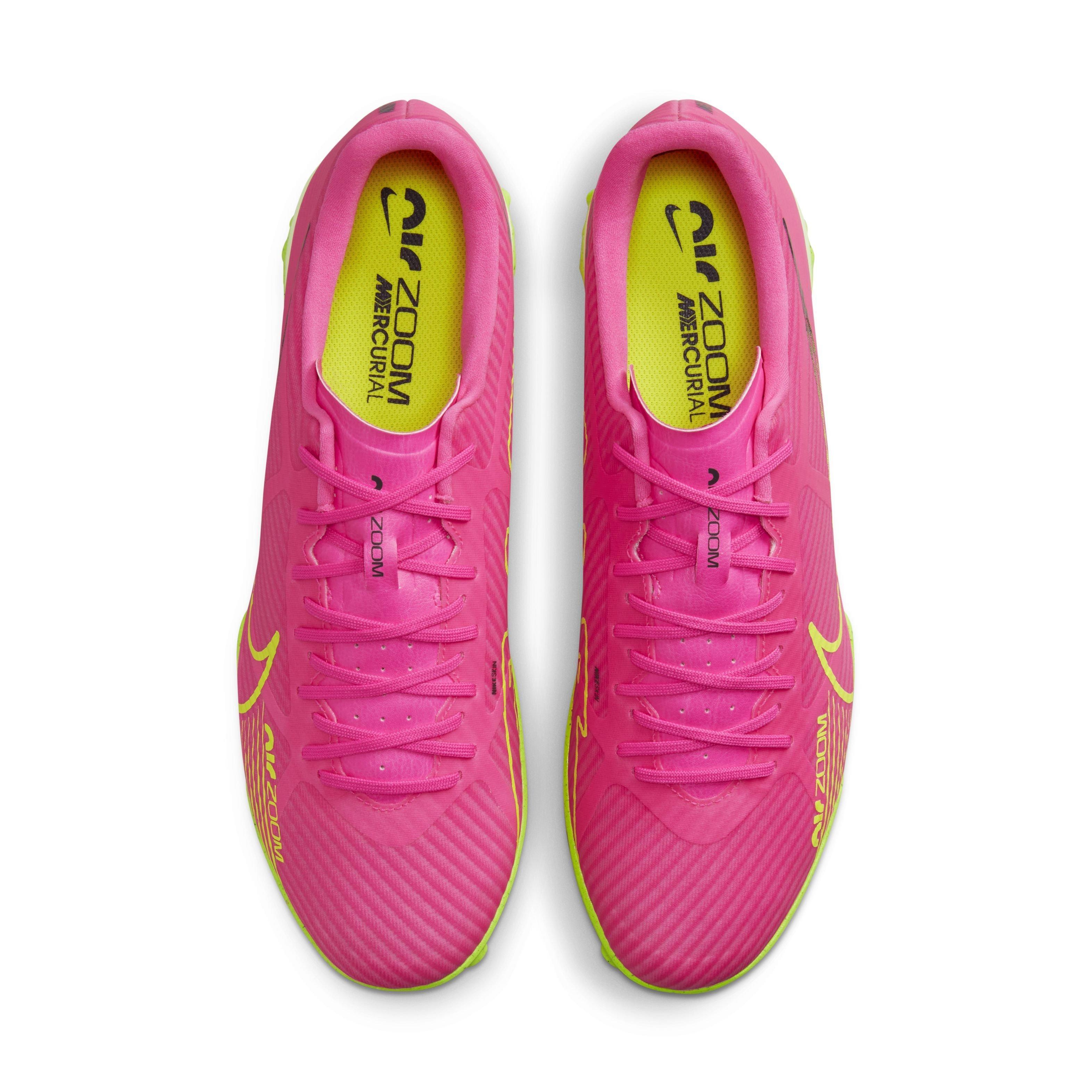 Nike Zoom Mercurial Vapor 15 Academy TF "Pink Blast/Gridiron/Volt" Men's Soccer Shoe - PINK/GRIDIRON/VOLT Thumbnail View 4