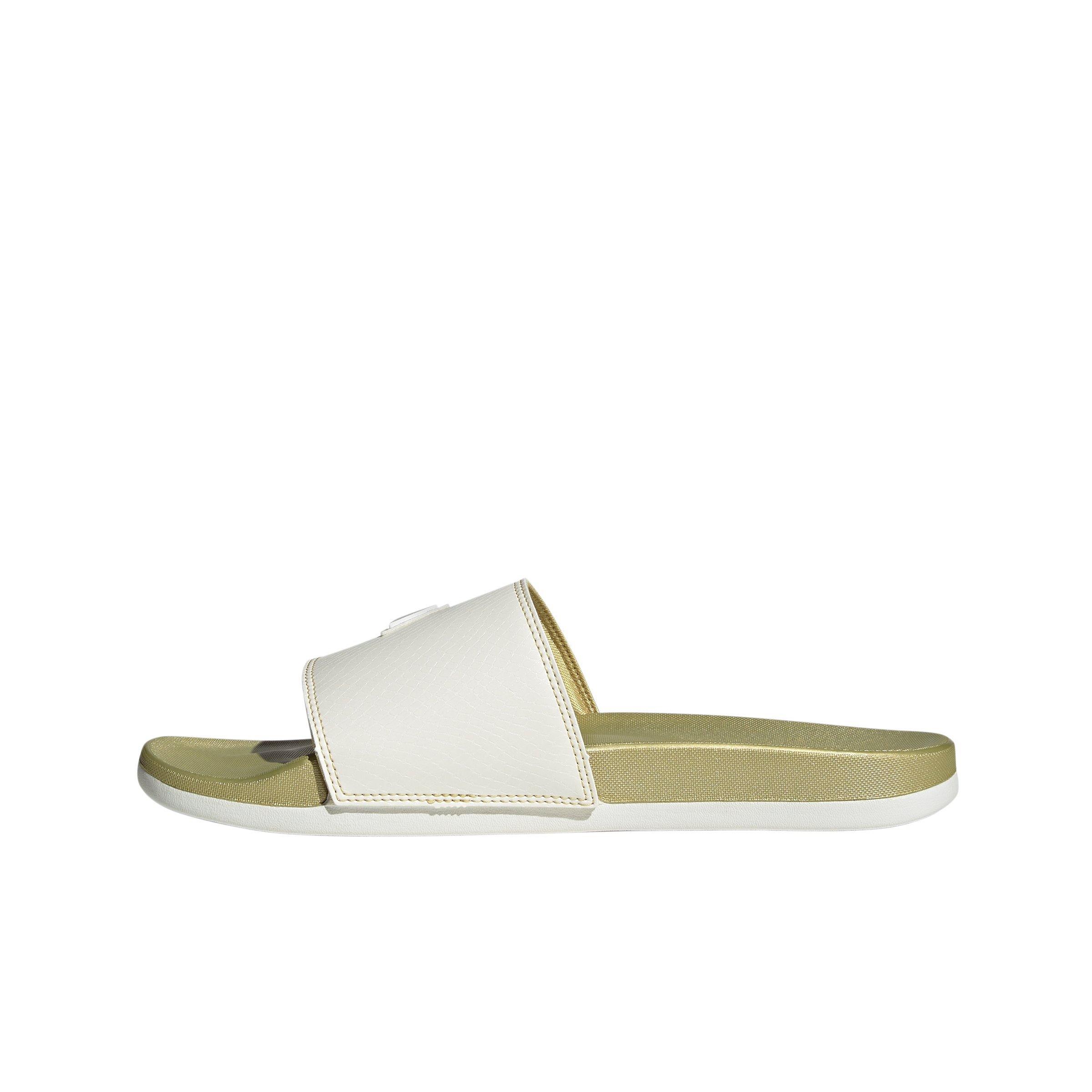 adidas Adilette Comfort "Core White/Core White/Gold Metallic" Unisex Slide - WHITE Thumbnail View 2