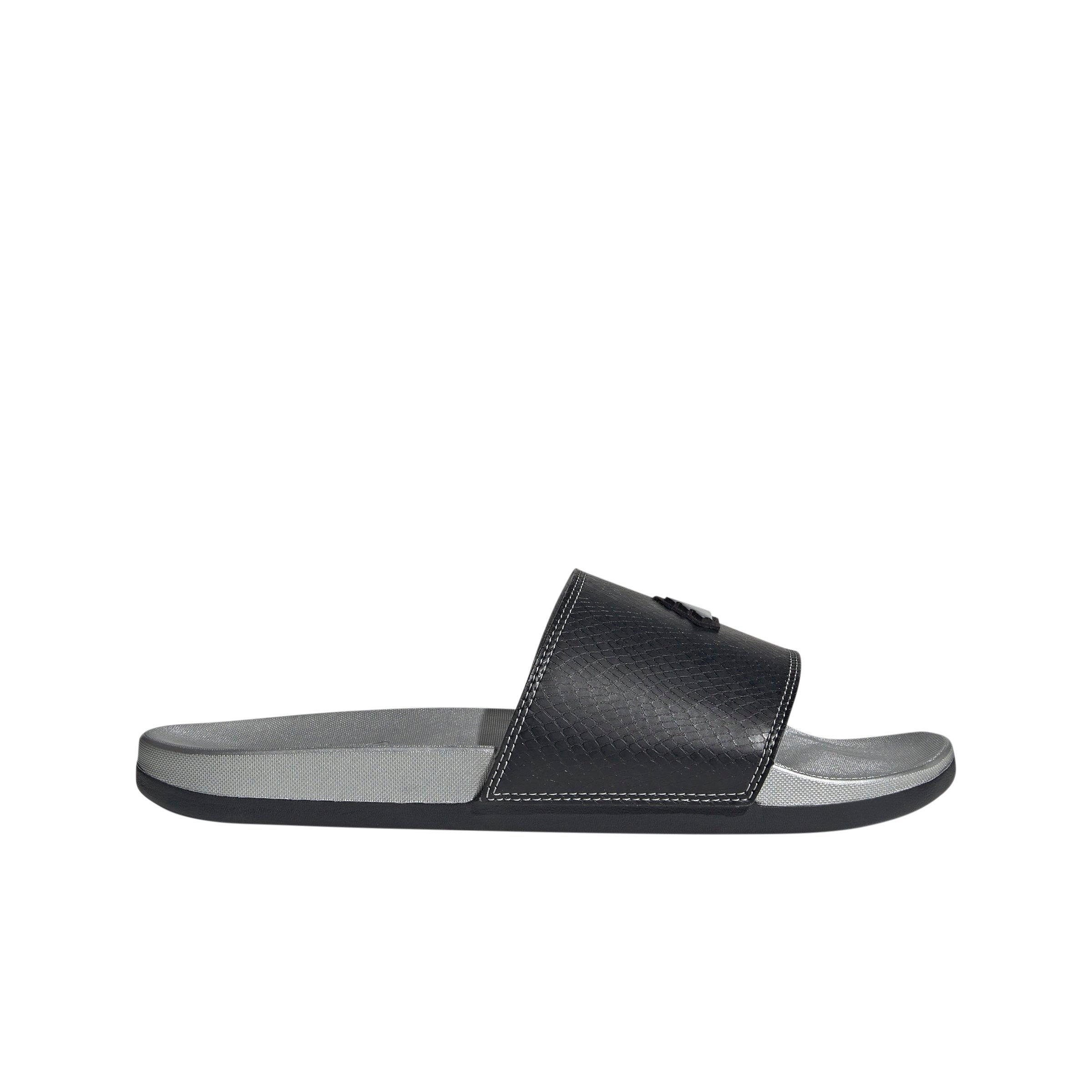 adidas Adilette Comfort "Core Black/Core Black/Silver Metallic" Unisex Slide - BLACK Thumbnail View 1