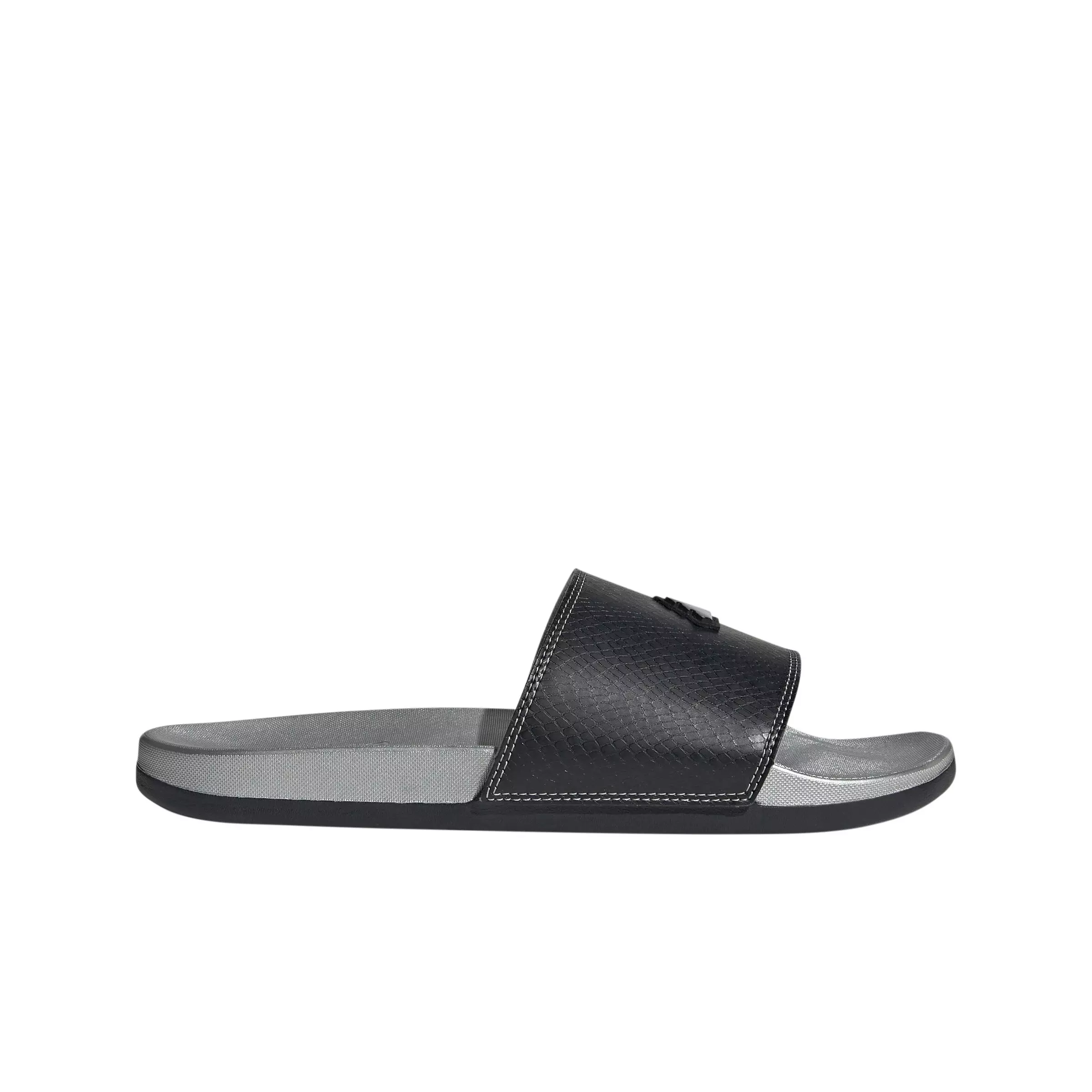 adidas Adilette Comfort "Core Black/Core Black/Silver Metallic" Unisex Slide - BLACK