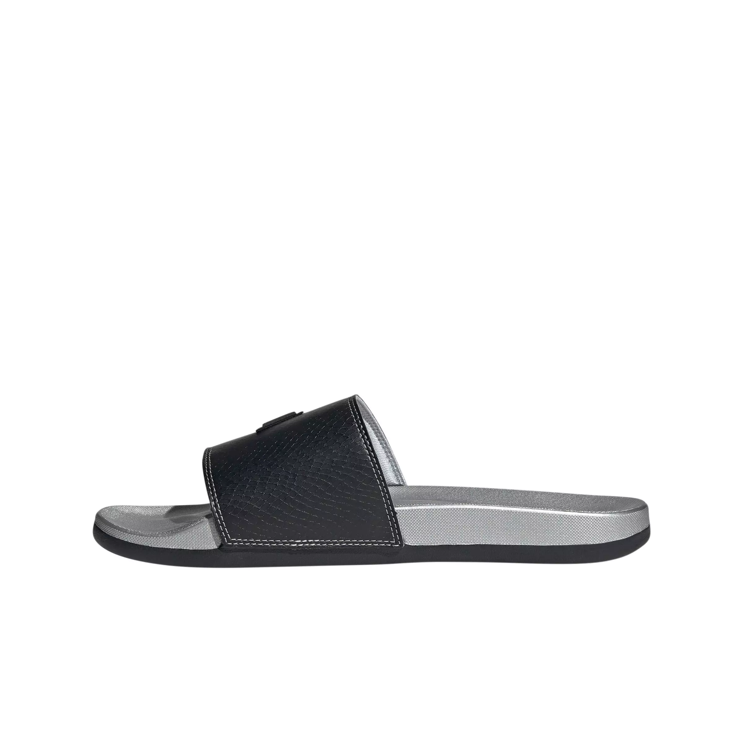 adidas Adilette Comfort "Core Black/Core Black/Silver Metallic" Unisex Slide - BLACK