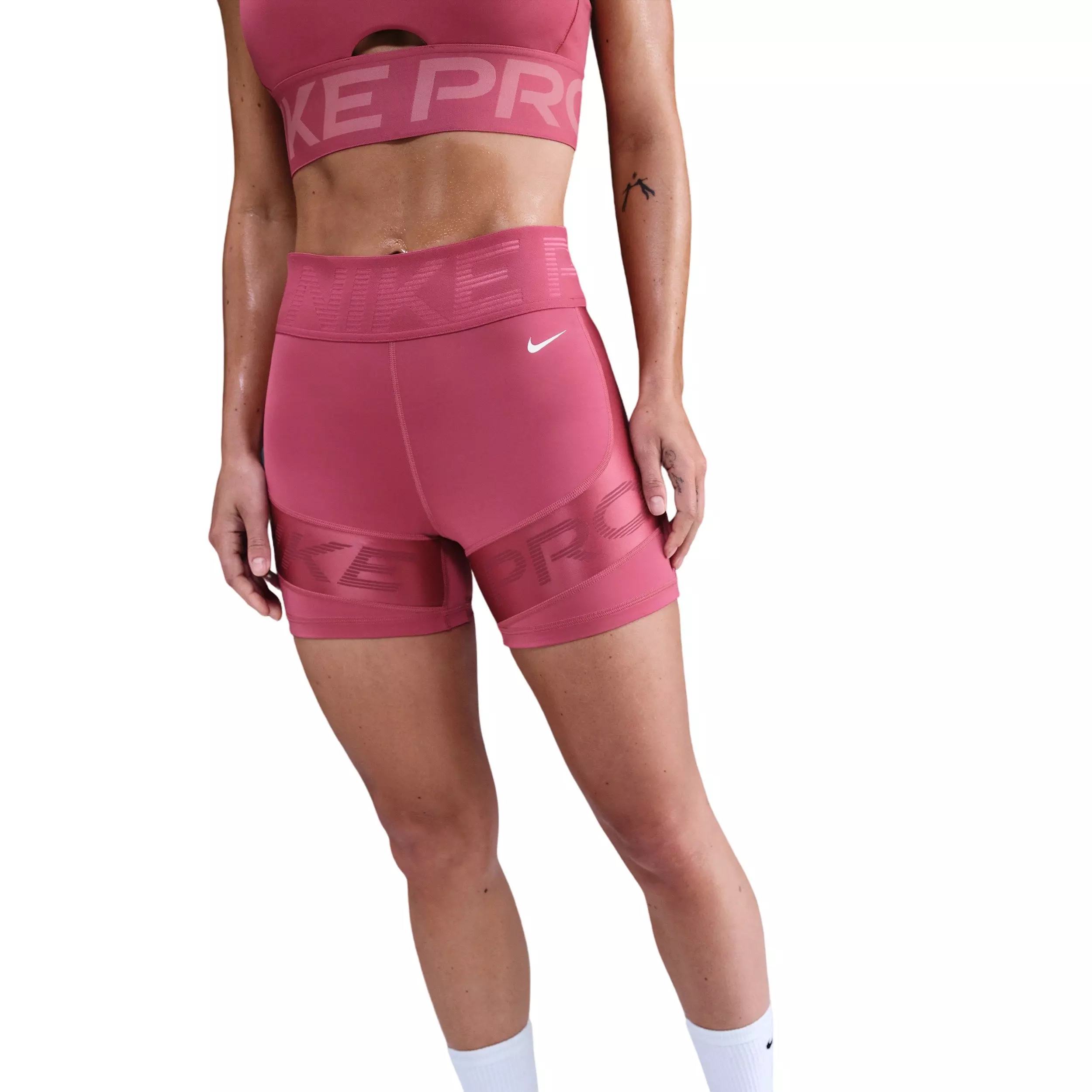 Nike Women's Pro Sculpt Dri-FIT High-Waisted 5" Biker Shorts - Pink - PINK