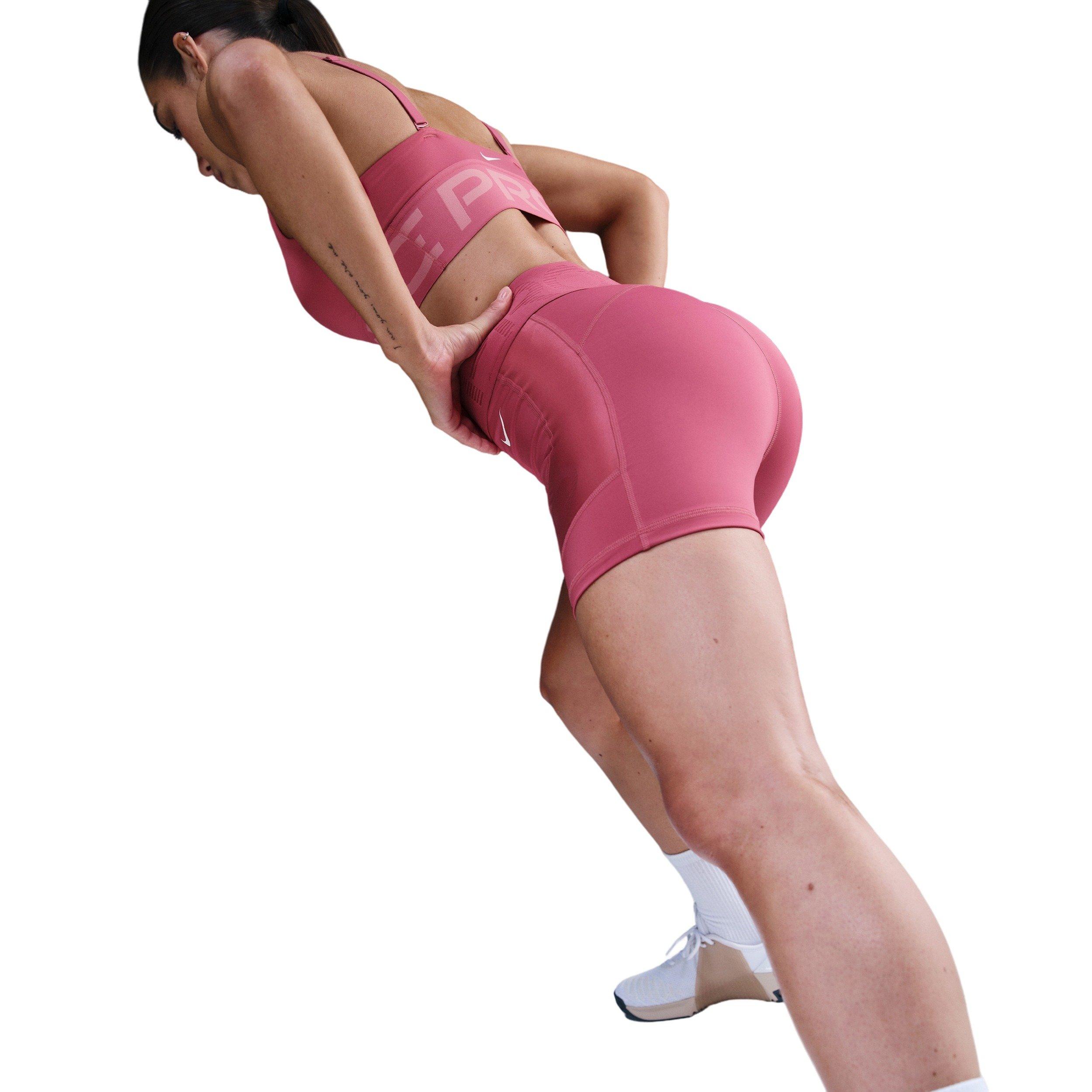 Nike Women's Pro Sculpt Dri-FIT High-Waisted 5" Biker Shorts - Pink - PINK Thumbnail View 4