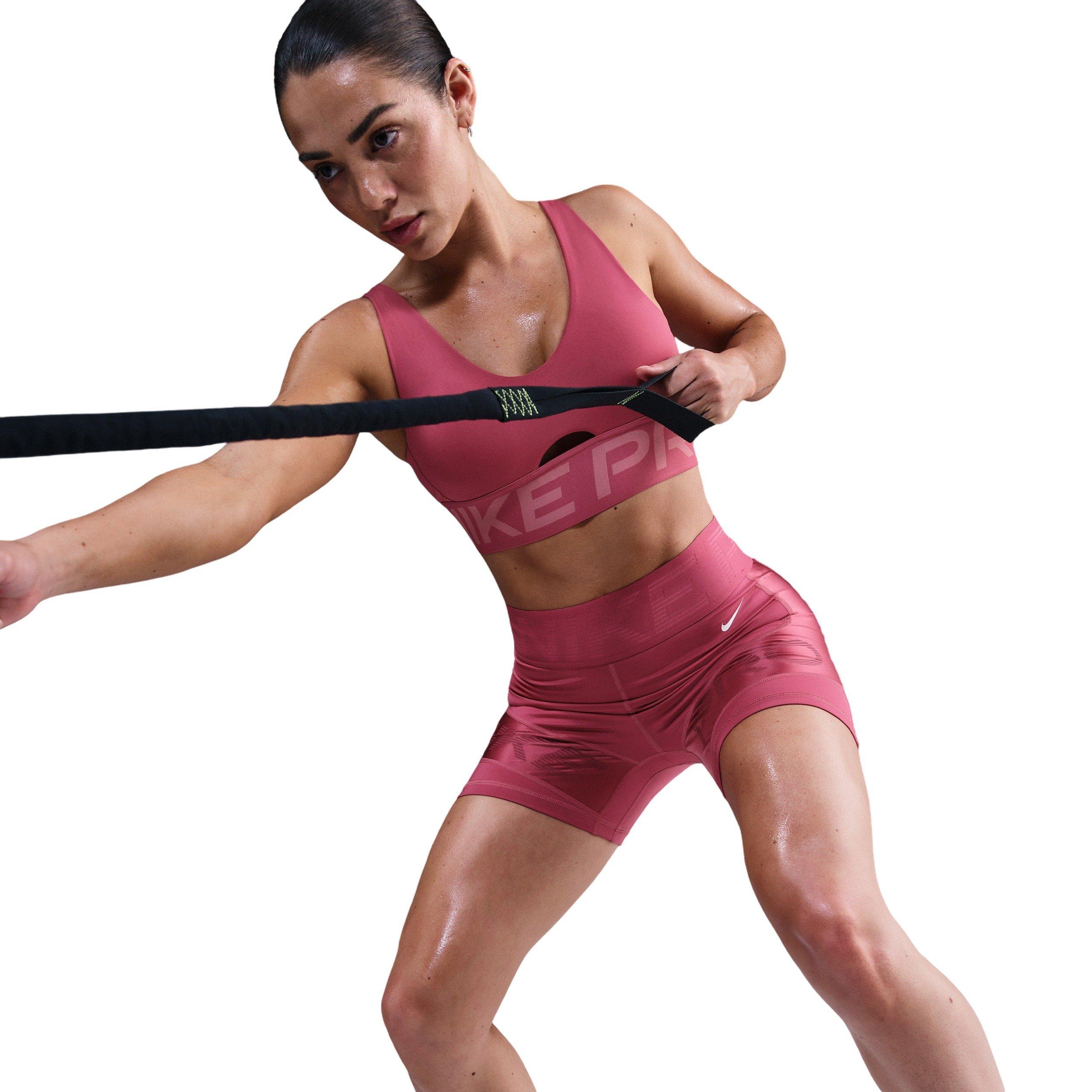 Nike Women's Pro Sculpt Dri-FIT High-Waisted 5" Biker Shorts - Pink - PINK Thumbnail View 5