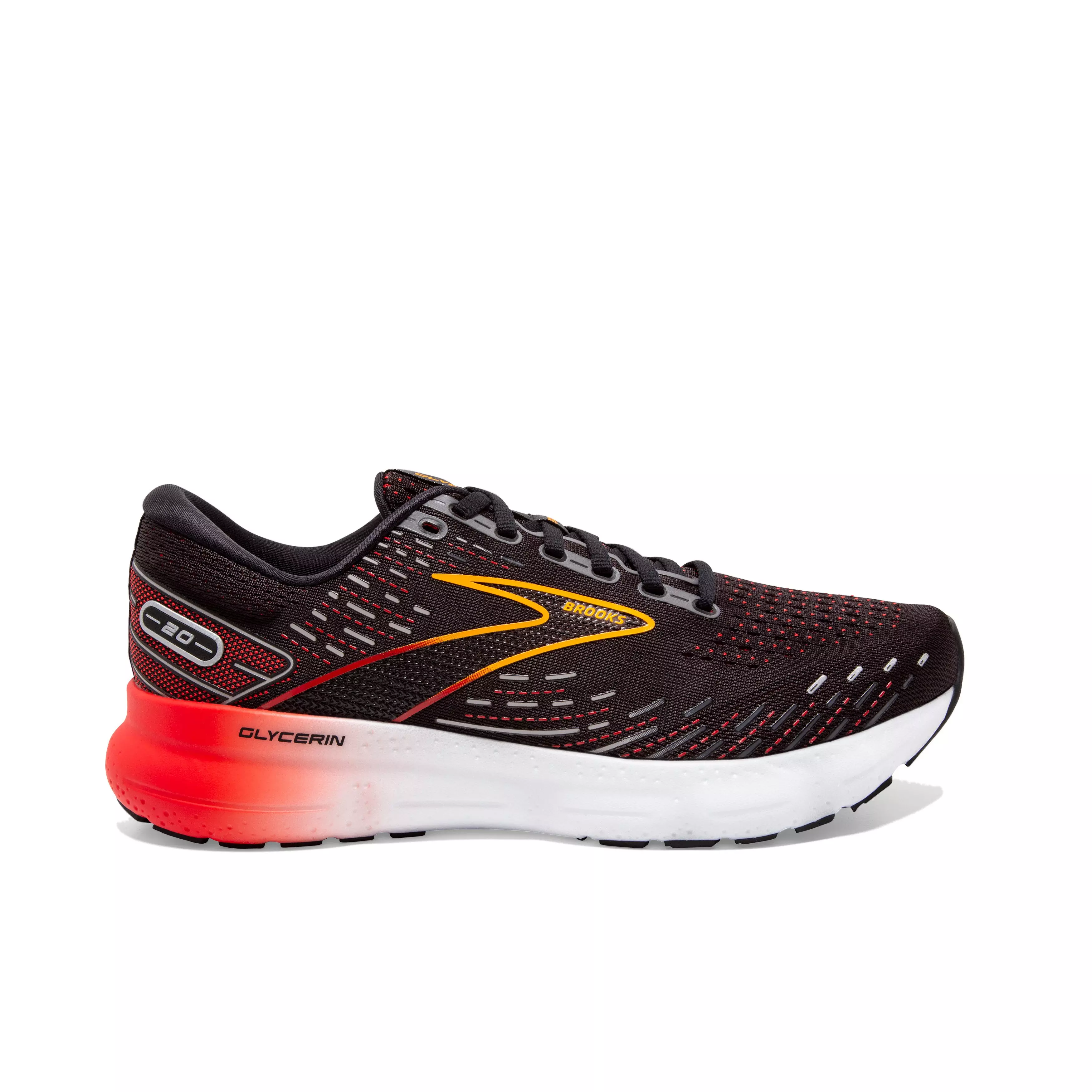 Brooks Glycerin 20 Black/Yellow/Red Men's Running Shoe - Hibbett