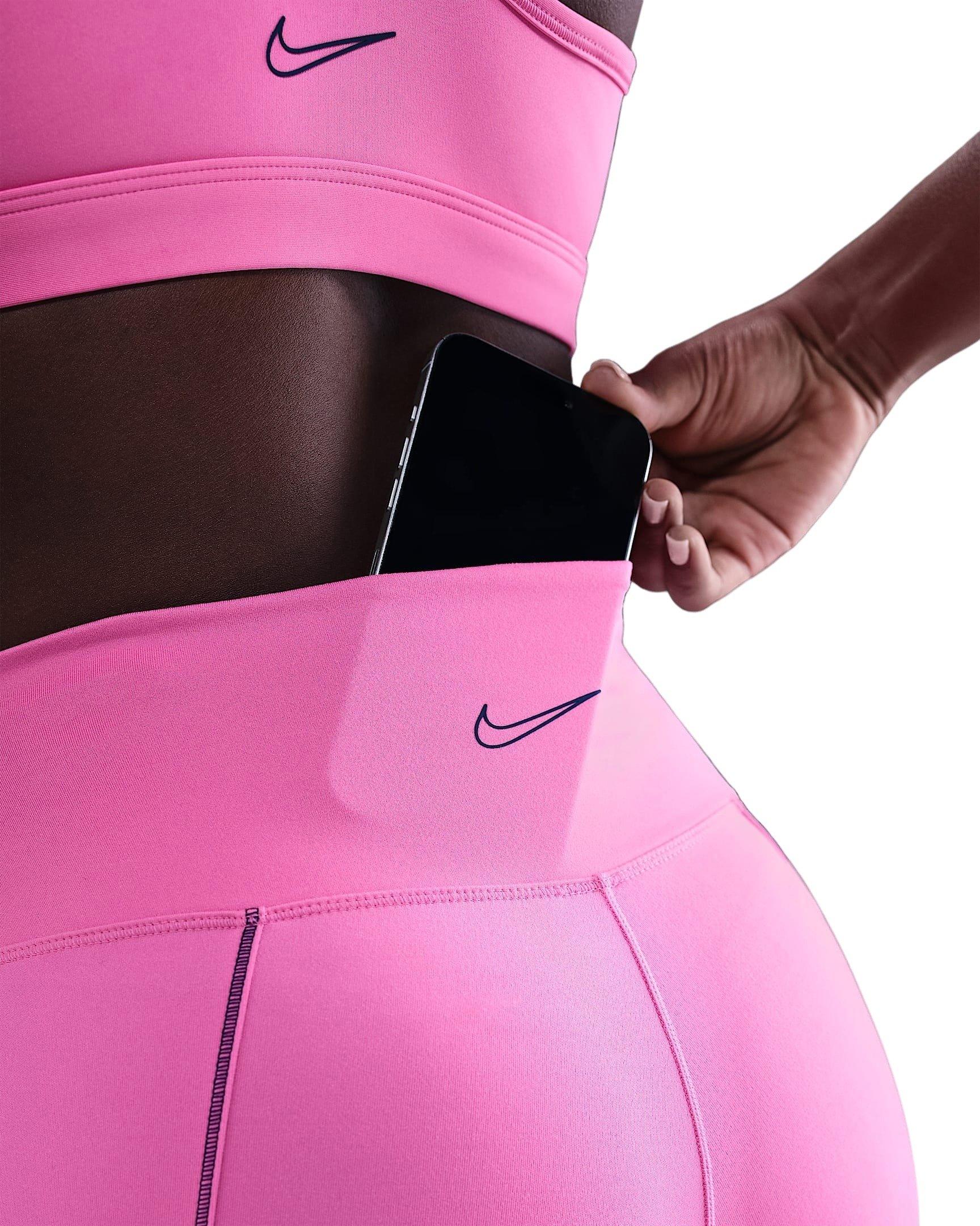 Nike Women's One High-Waisted Full-Length Leggings - Pink/Black - PINK/BLACK Thumbnail View 4