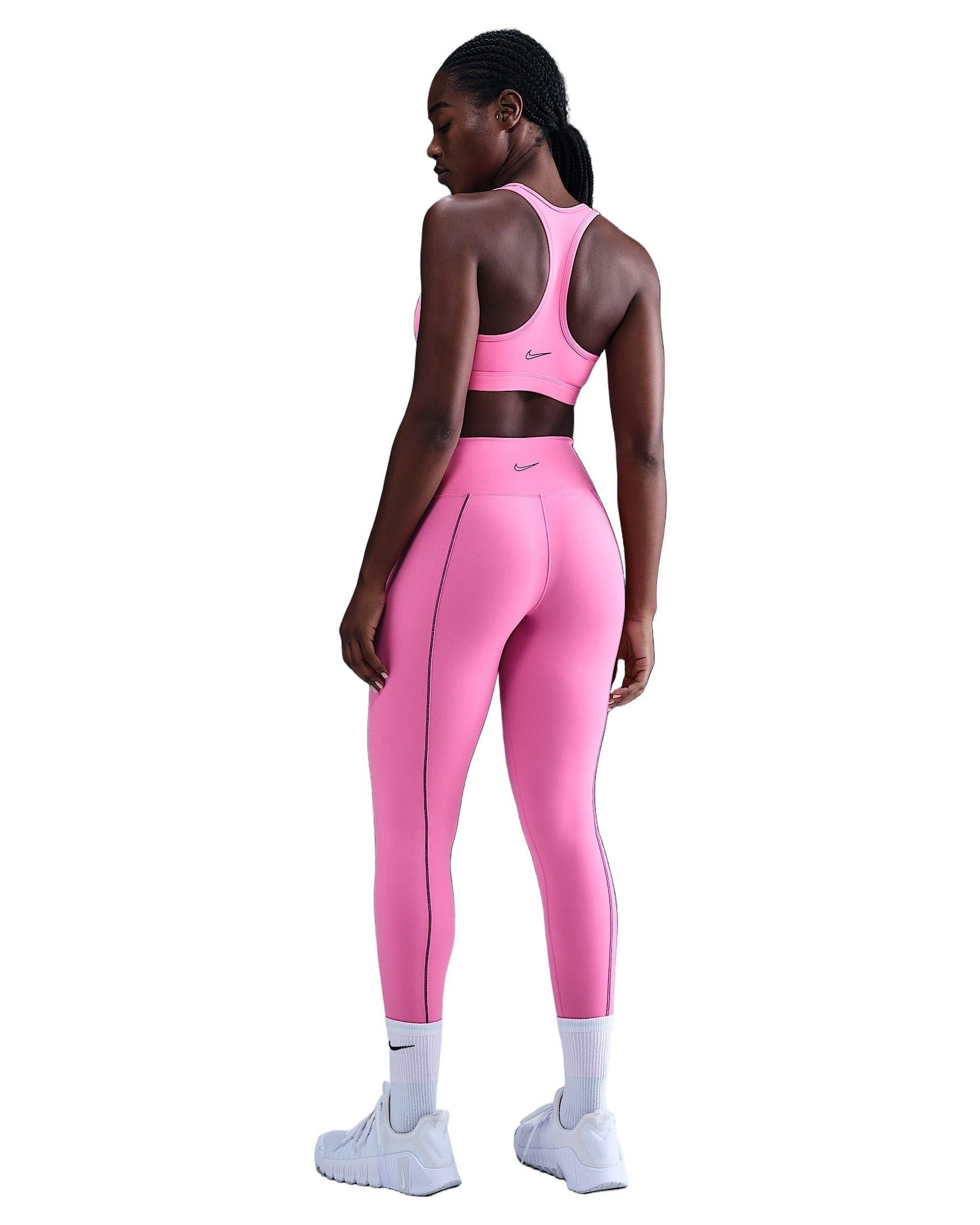 Nike Women's One High-Waisted Full-Length Leggings - Pink/Black - PINK/BLACK Thumbnail View 6