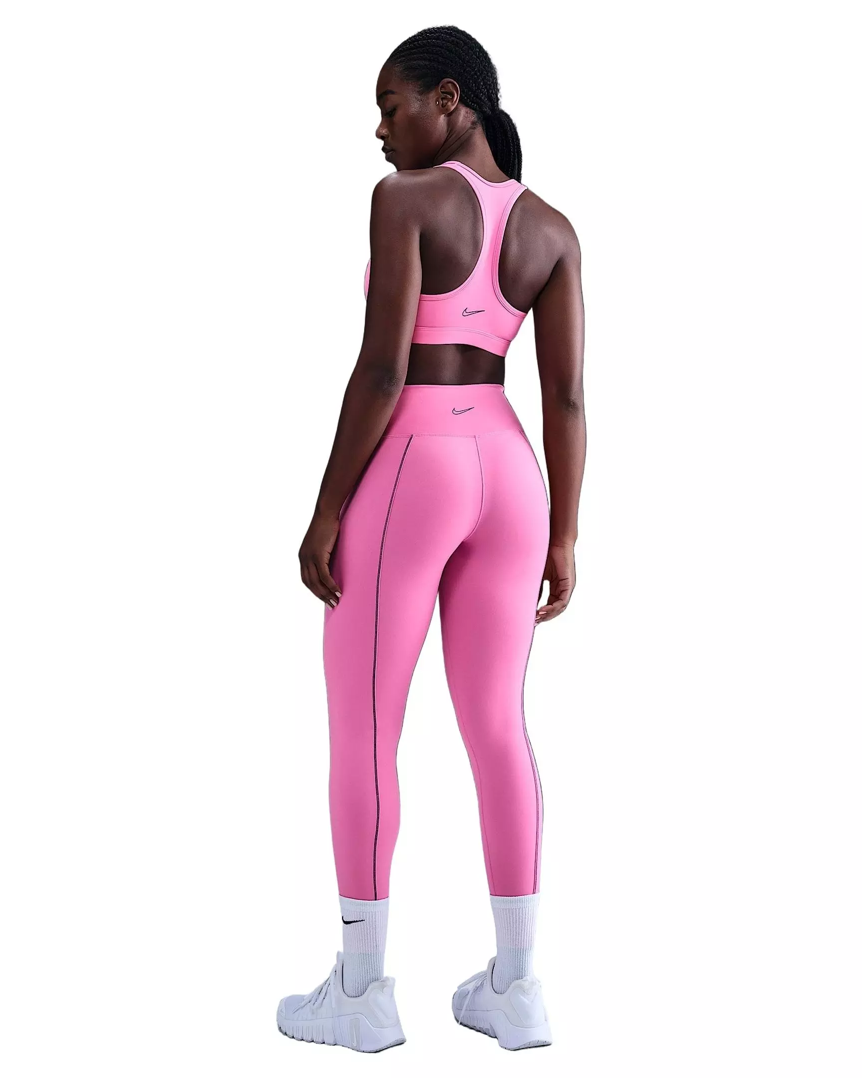 Nike Women's One High-Waisted Full-Length Leggings - Pink/Black - PINK/BLACK