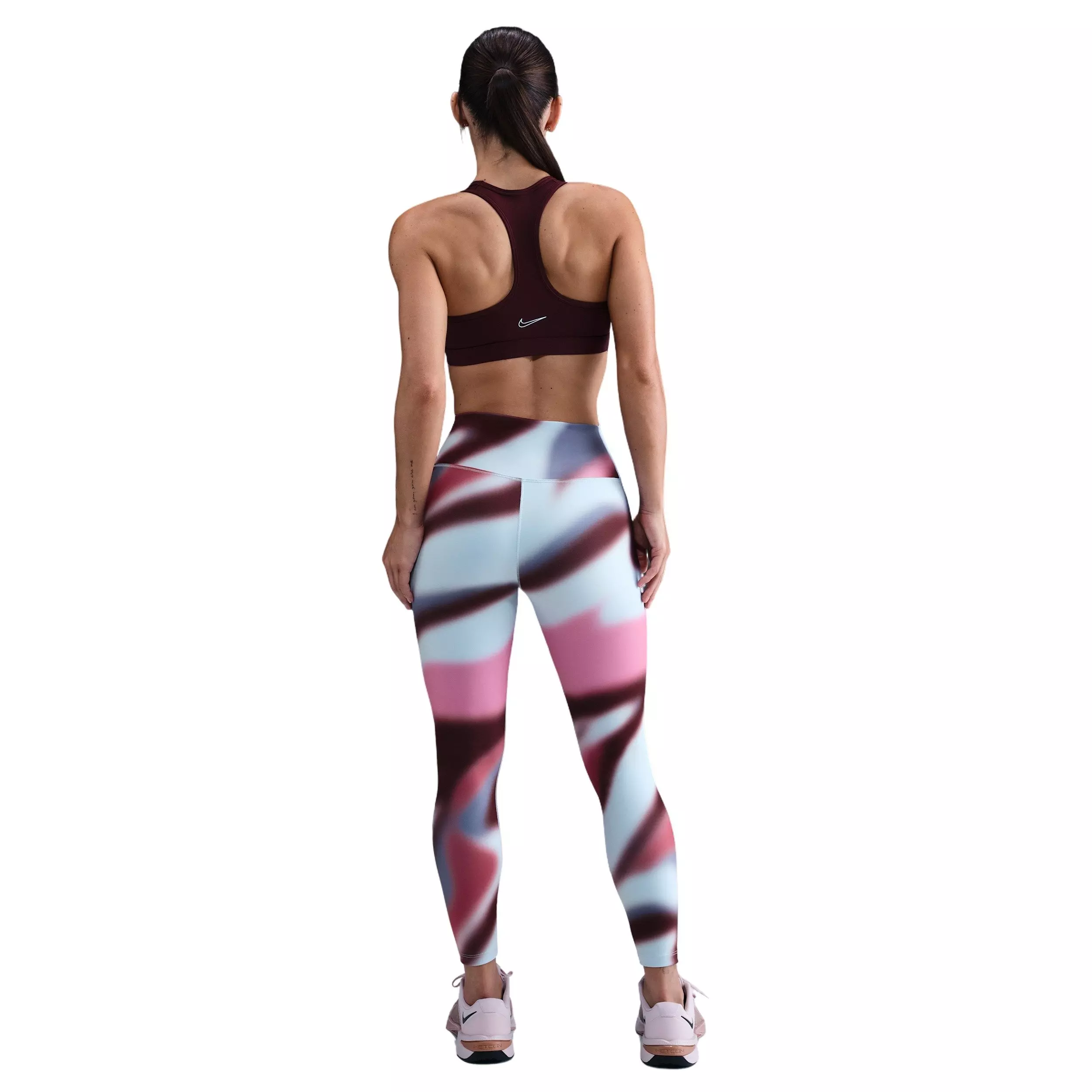 Nike Women's One Dri-FIT High-Waisted 7/8 Leggings -Burgundy/Pink - BURGUNDY/PINK