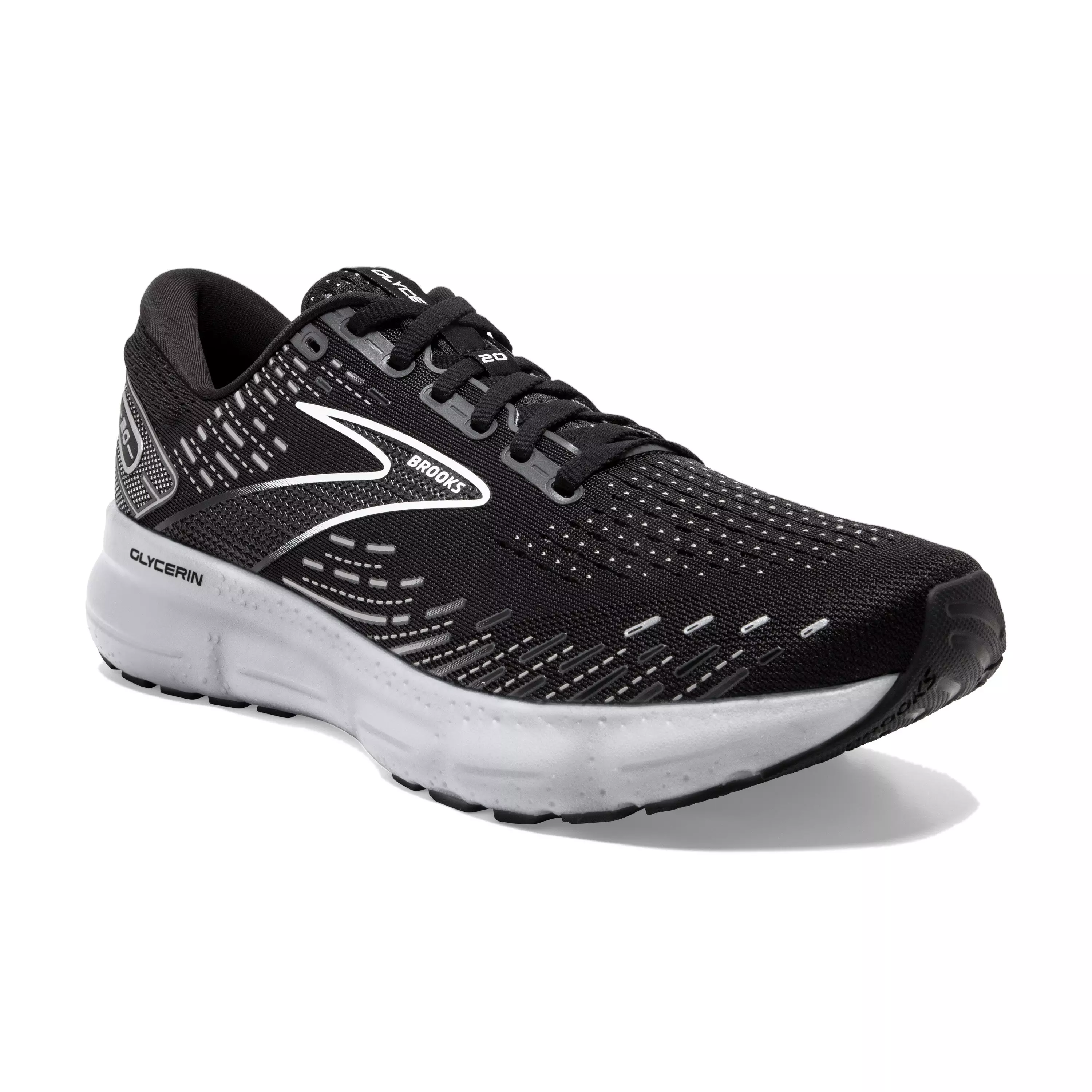 Brooks Glycerin 20 "Black/White/Alloy" Men's Running Shoe - BLACK/WHITE/ALLOY