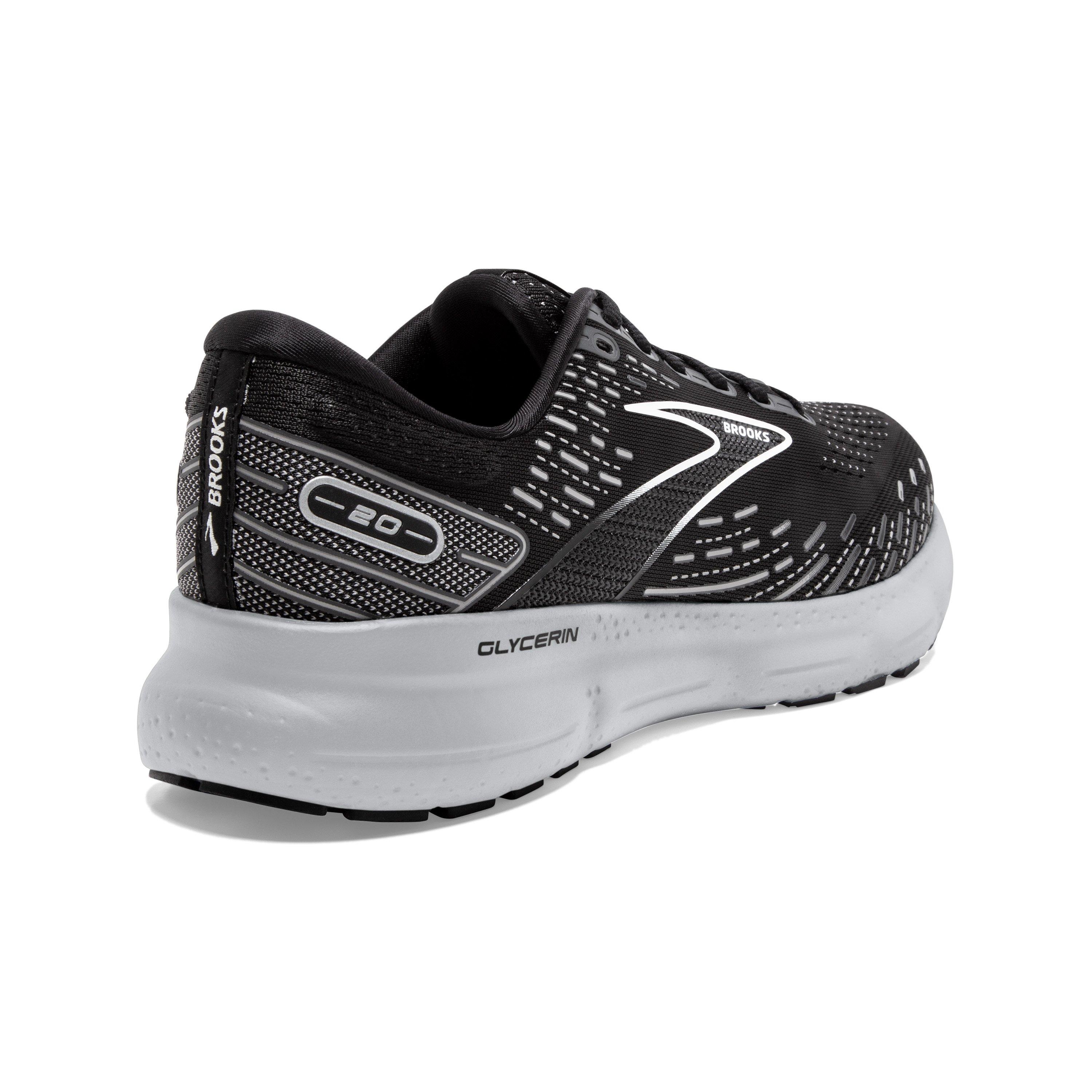 Brooks Glycerin 20 "Black/White/Alloy" Men's Running Shoe - BLACK/WHITE/ALLOY Thumbnail View 4