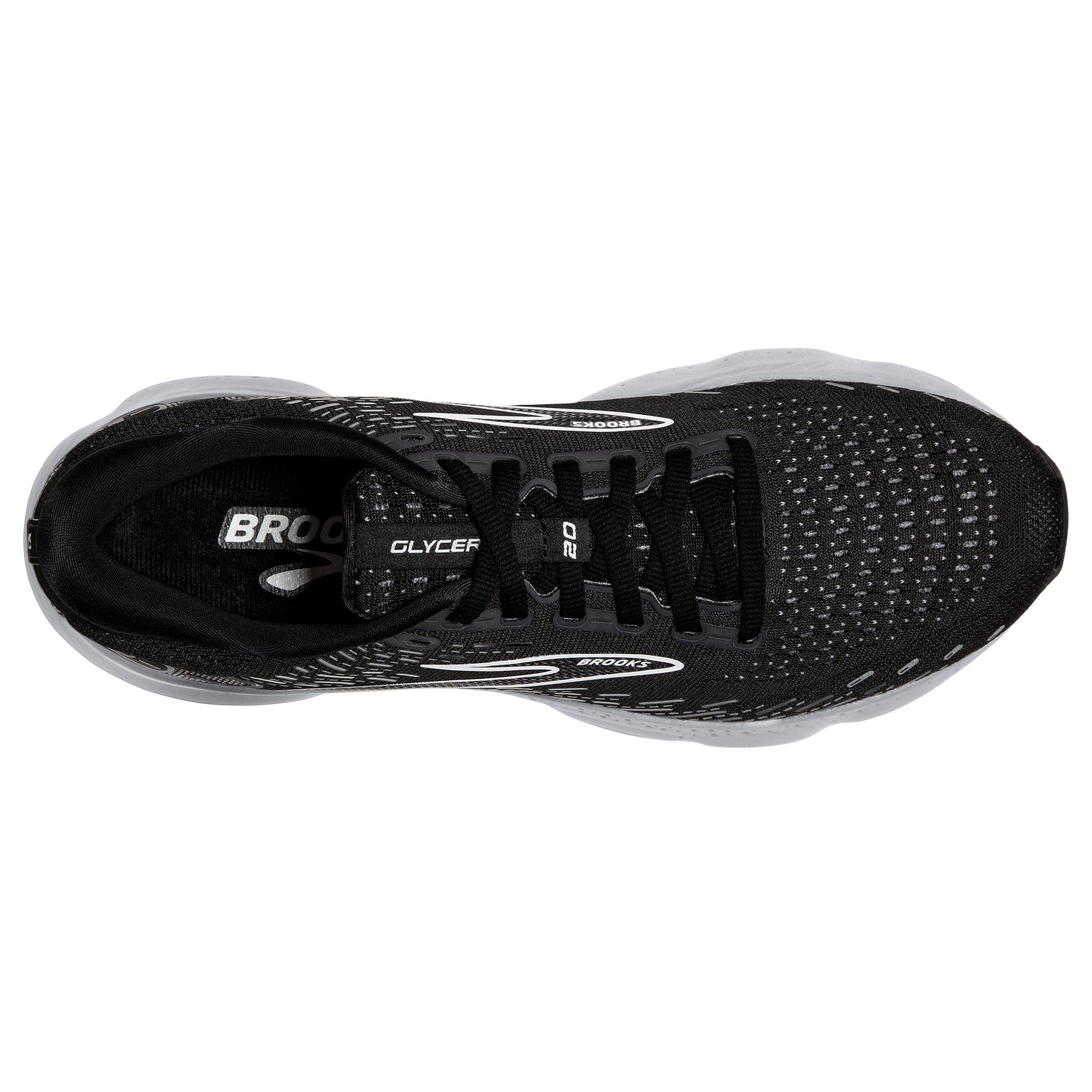 Brooks Glycerin 20 "Black/White/Alloy" Men's Running Shoe - BLACK/WHITE/ALLOY Thumbnail View 5