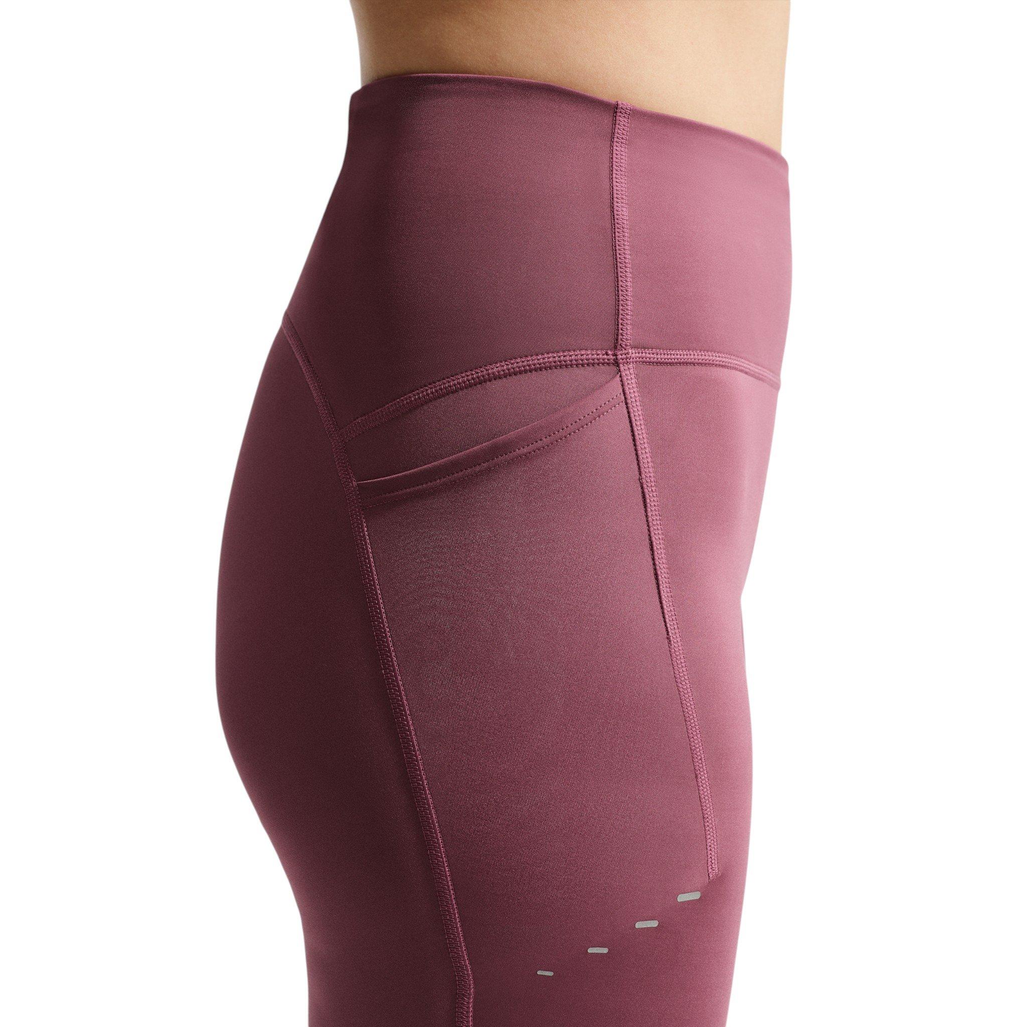 Nike Women's Swift High-Waisted 7/8 Running Leggings with Pockets - Pink Smoke - PINK SMOKE
