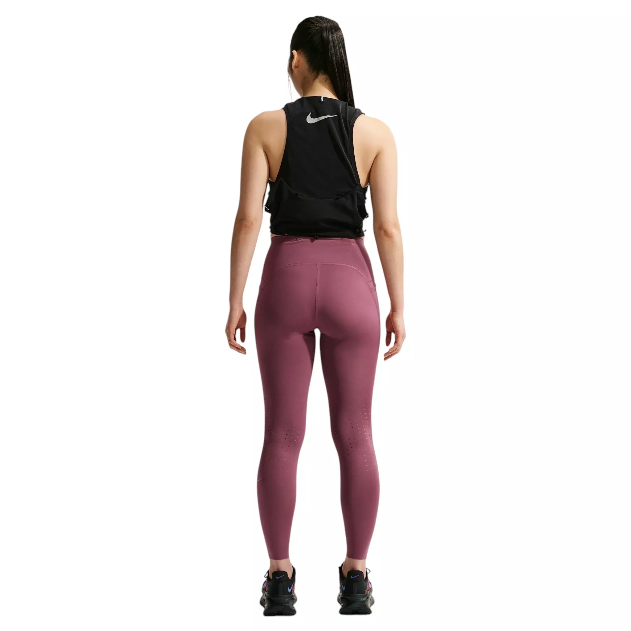 Nike Women's Swift High-Waisted 7/8 Running Leggings with Pockets - Pink Smoke - PINK SMOKE