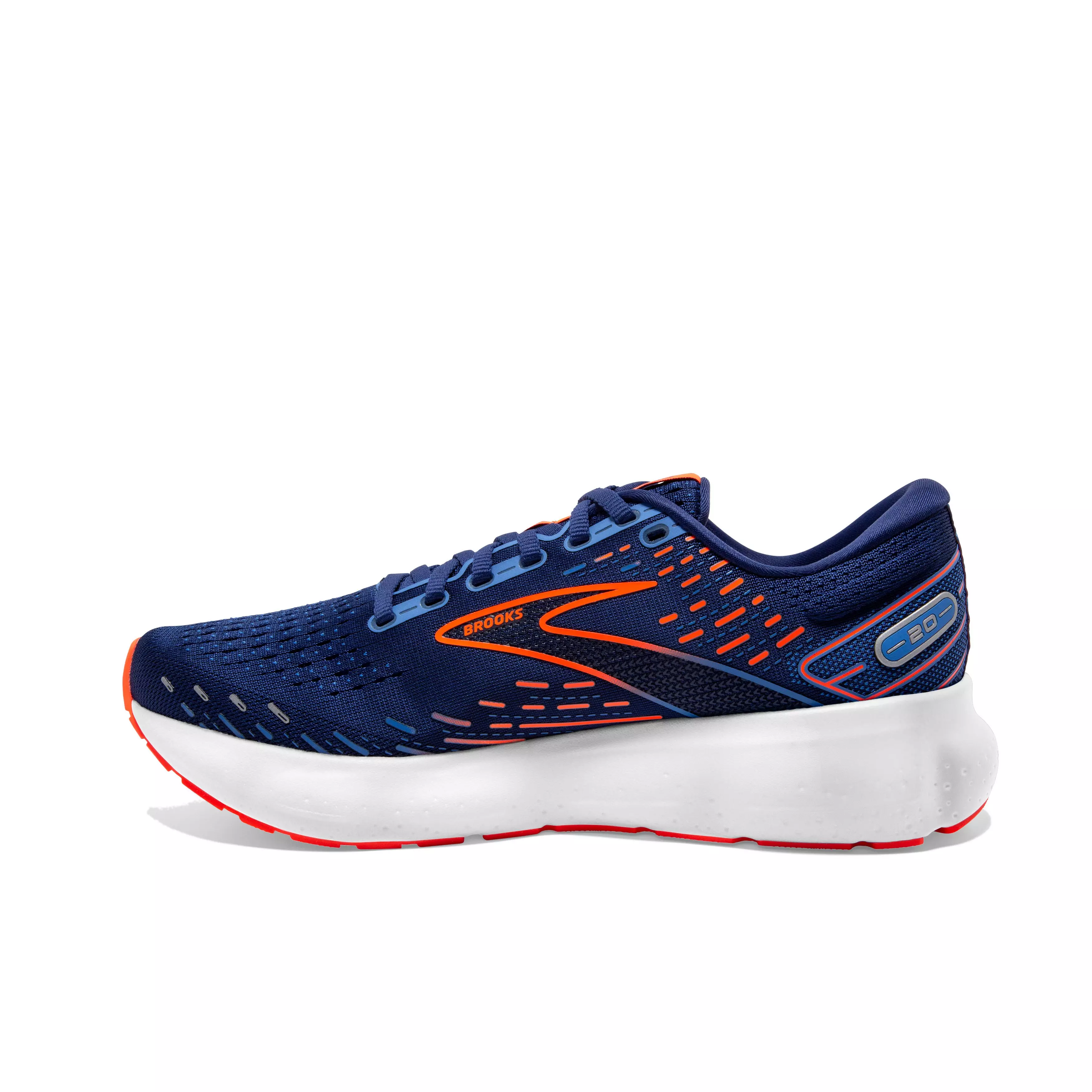 Brooks Glycerin 20 "Blue Depths/Palace Blue/Orange" Men's Wide Running Shoe - BLUE/BLUE/ORANGE