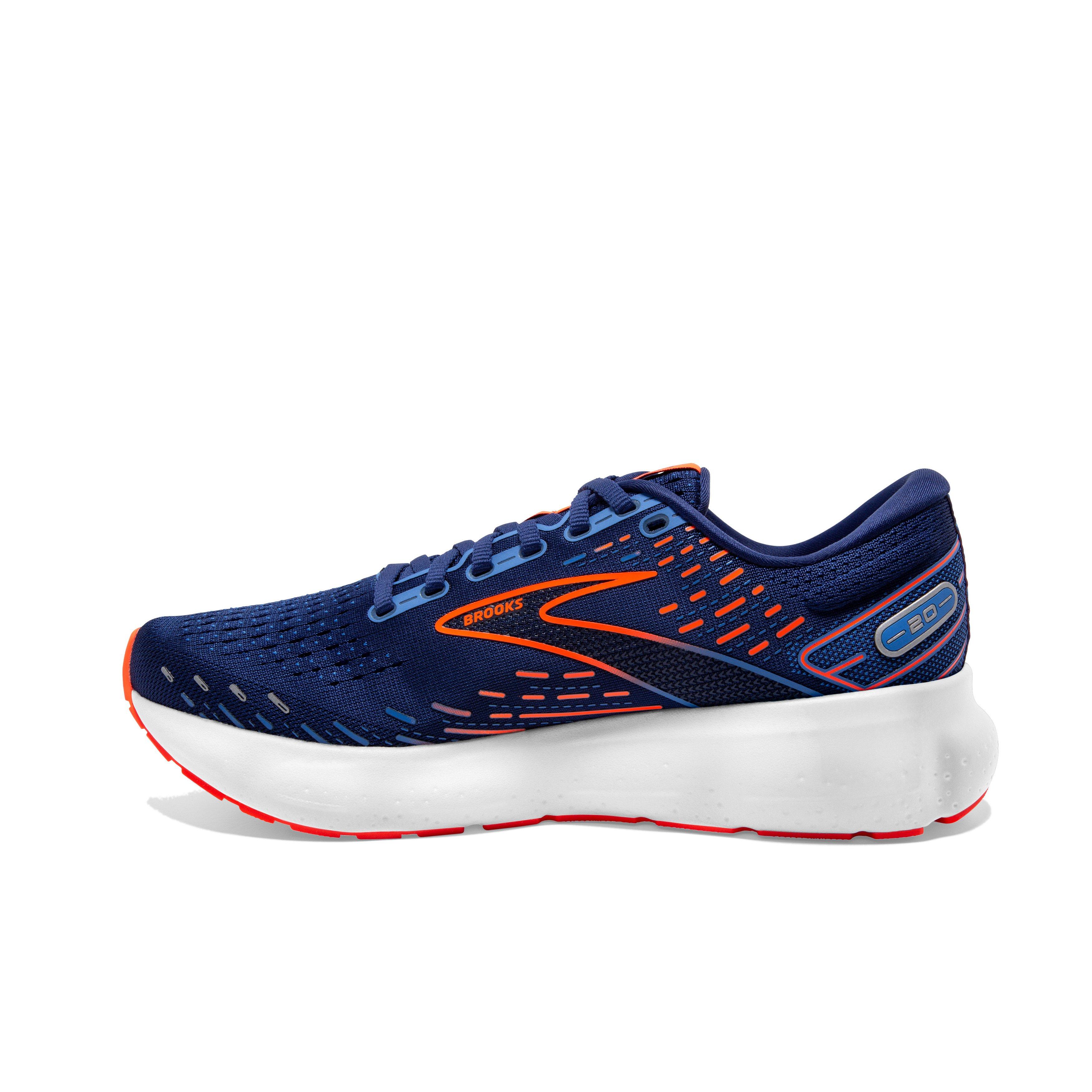 Brooks Glycerin 20 "Blue Depths/Palace Blue/Orange" Men's Running Shoe - BLUE/BLUE/ORANGE Thumbnail View 2