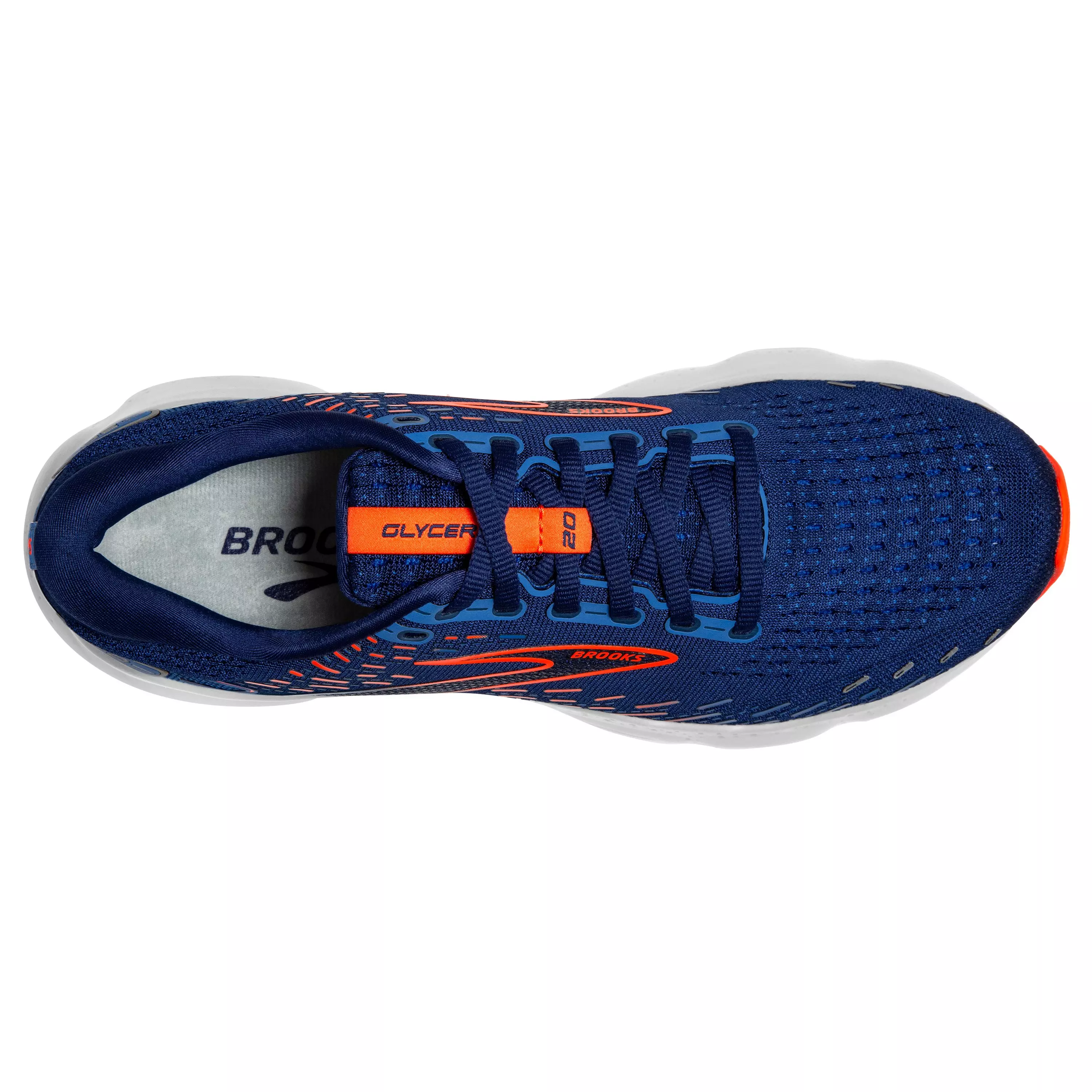 Brooks Glycerin 20 "Blue Depths/Palace Blue/Orange" Men's Running Shoe - BLUE/BLUE/ORANGE