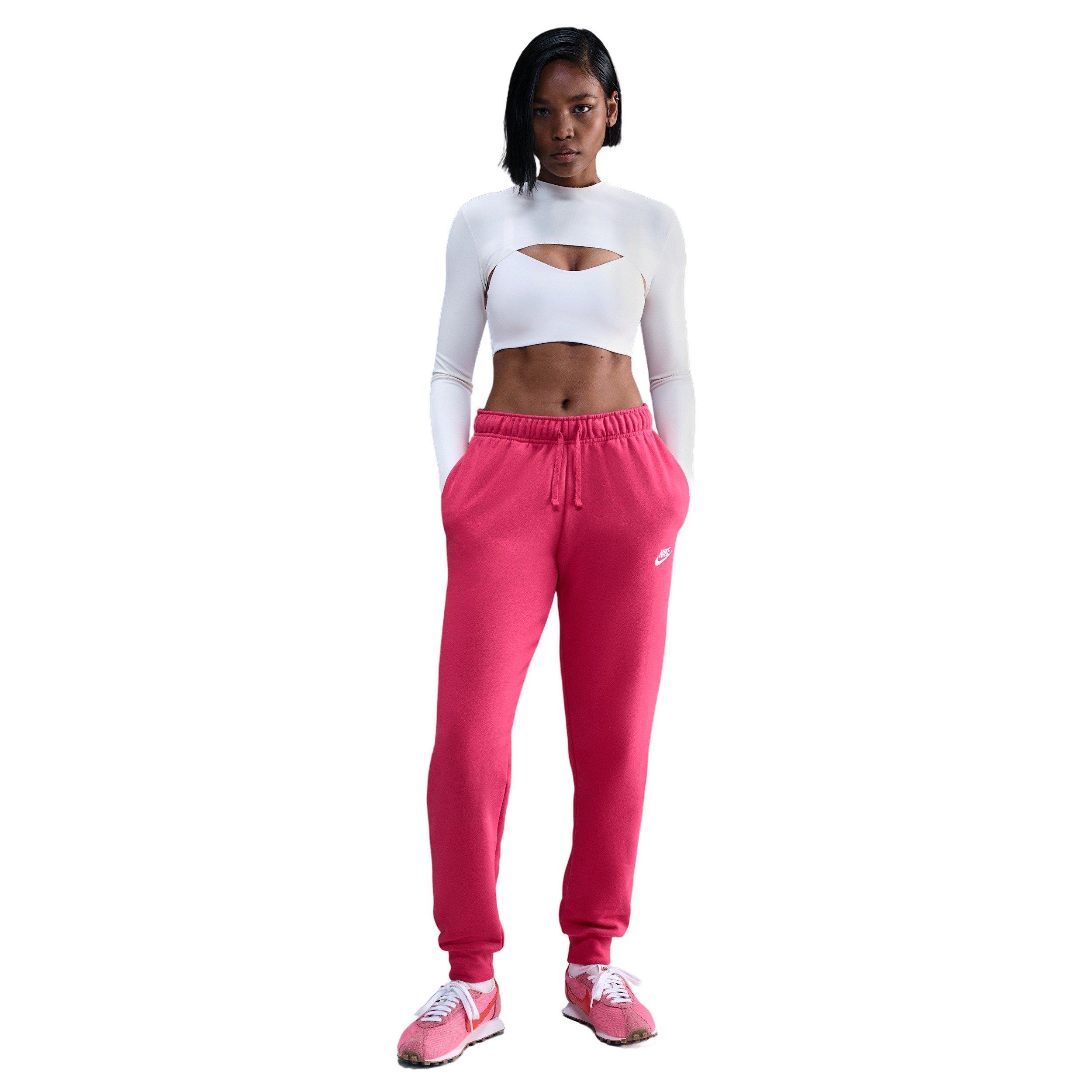 Nike Women's Sportswear Club Fleece Mid-Rise Joggers - Pink - PINK Thumbnail View 1