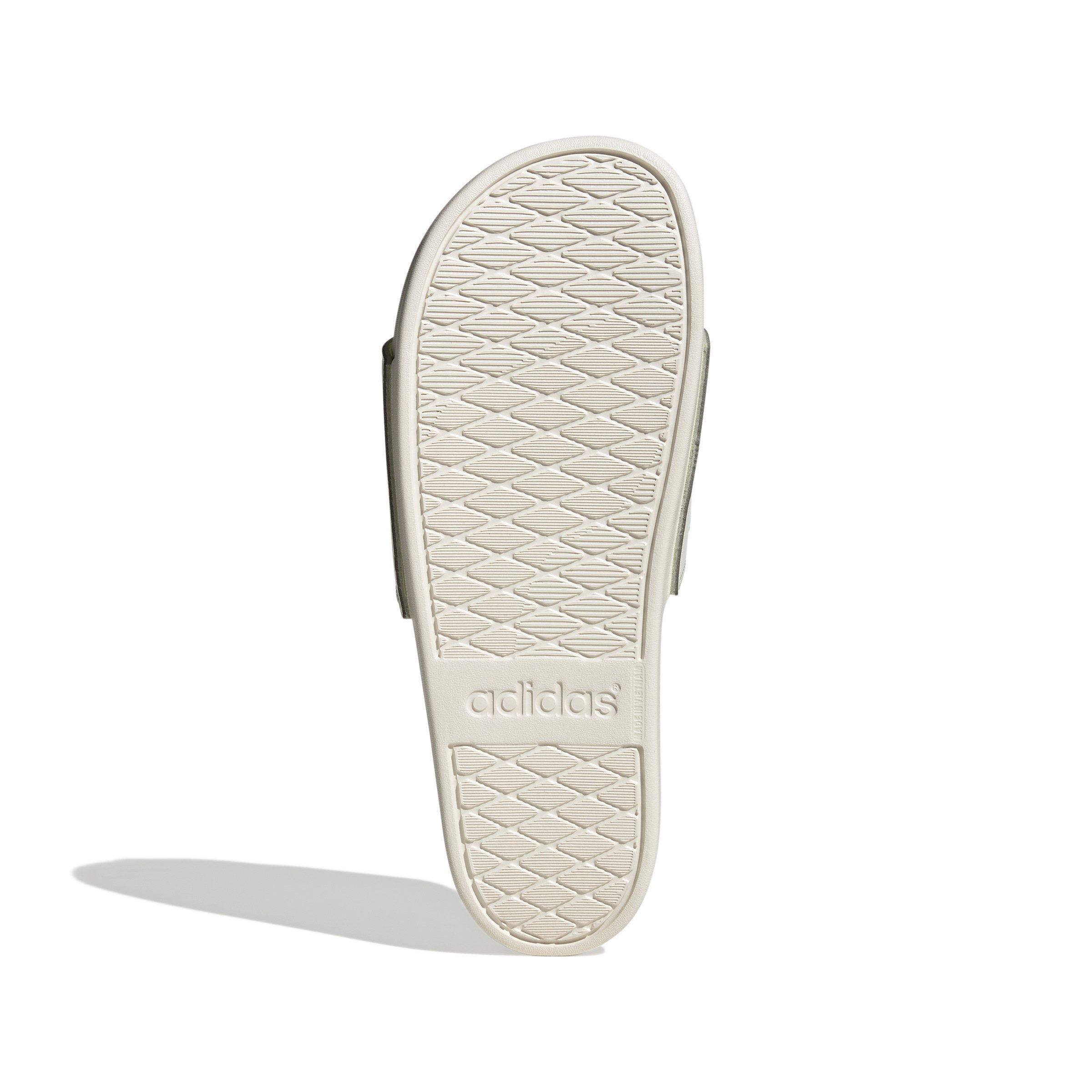 adidas Adilette Comfort "Off White/Amazon Green/Pulse Lime" Unisex Slide - WHITE Thumbnail View 6