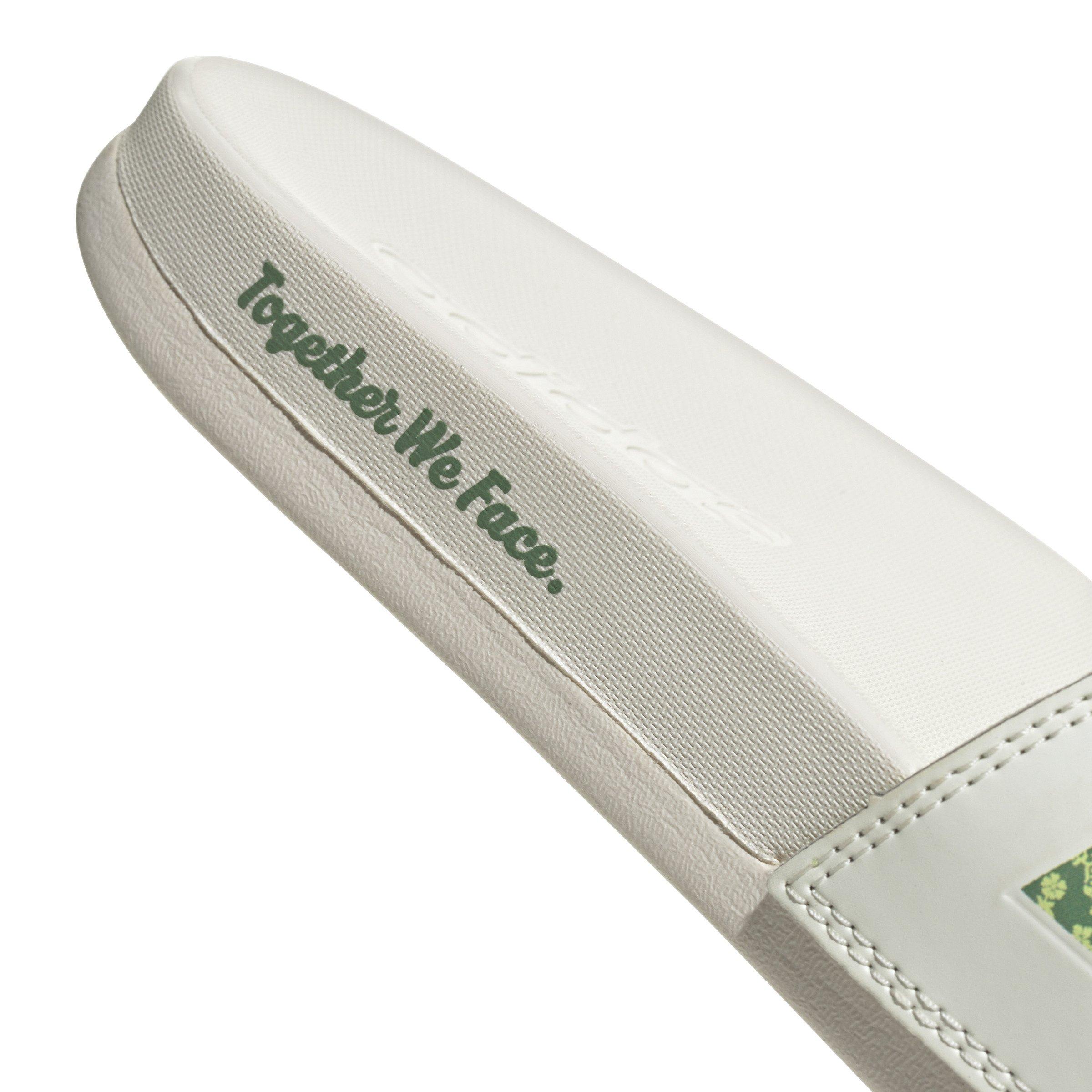 adidas Adilette Comfort "Off White/Amazon Green/Pulse Lime" Unisex Slide - WHITE Thumbnail View 8