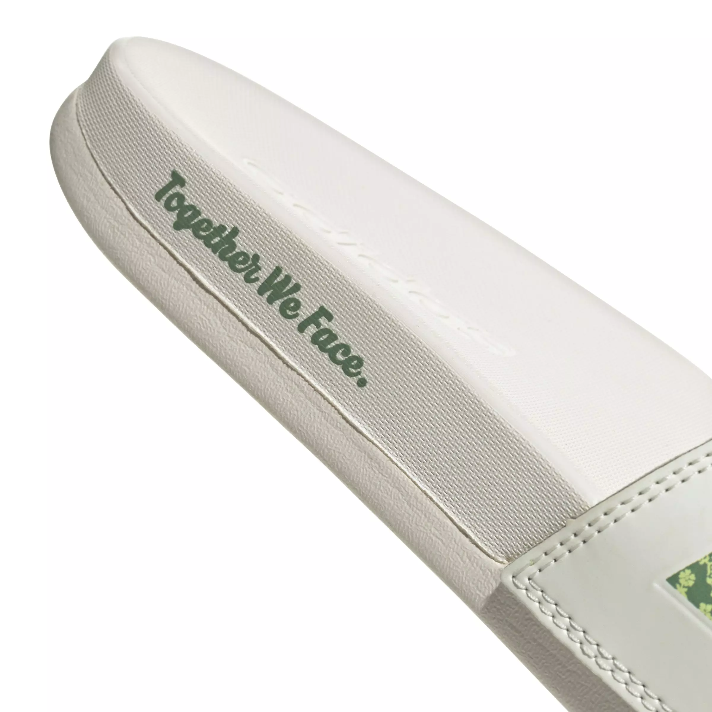 adidas Adilette Comfort "Off White/Amazon Green/Pulse Lime" Unisex Slide - WHITE
