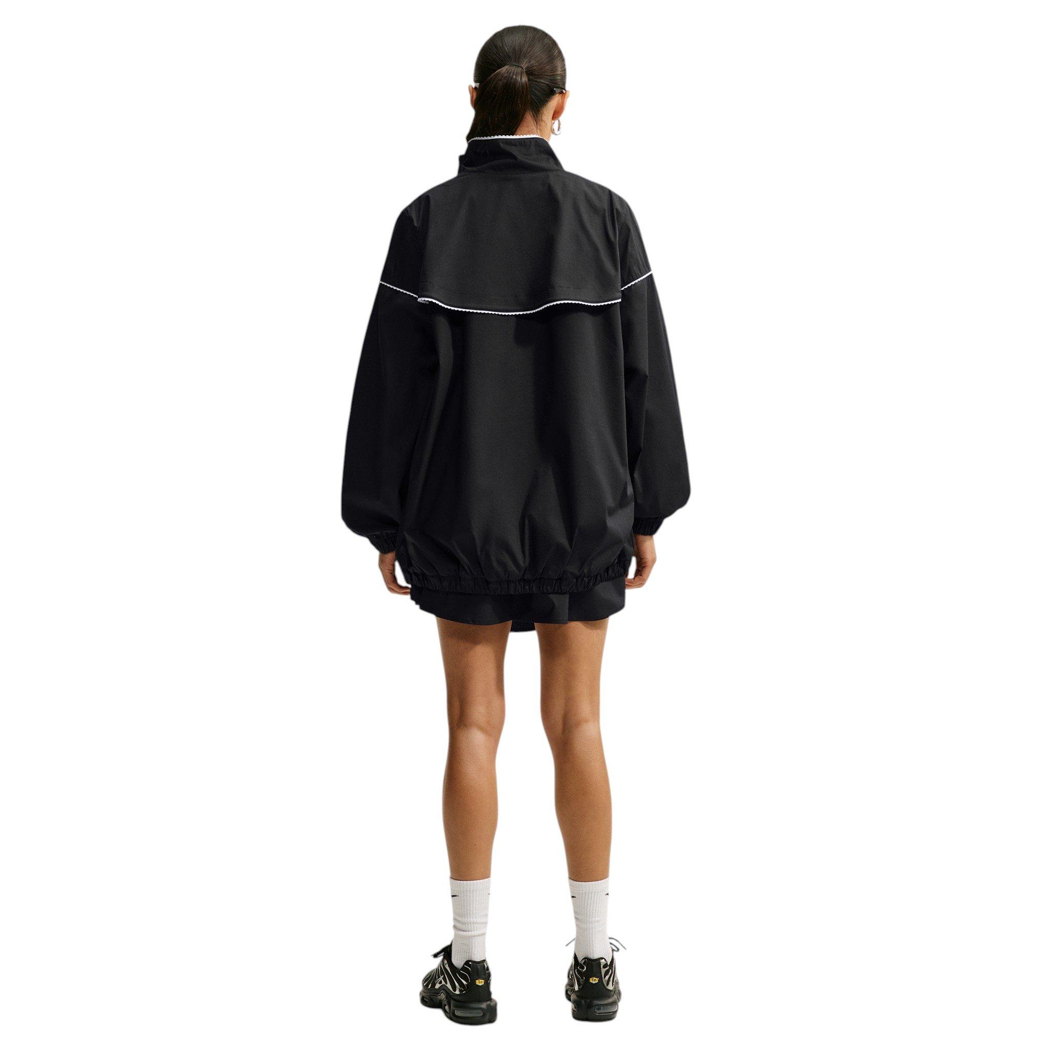 Nike Women's Sportswear Mid-Rise Scalloped-Trim Poplin Skirt - Black/Off-White - BLACK/OFF-WHITE Thumbnail View 5