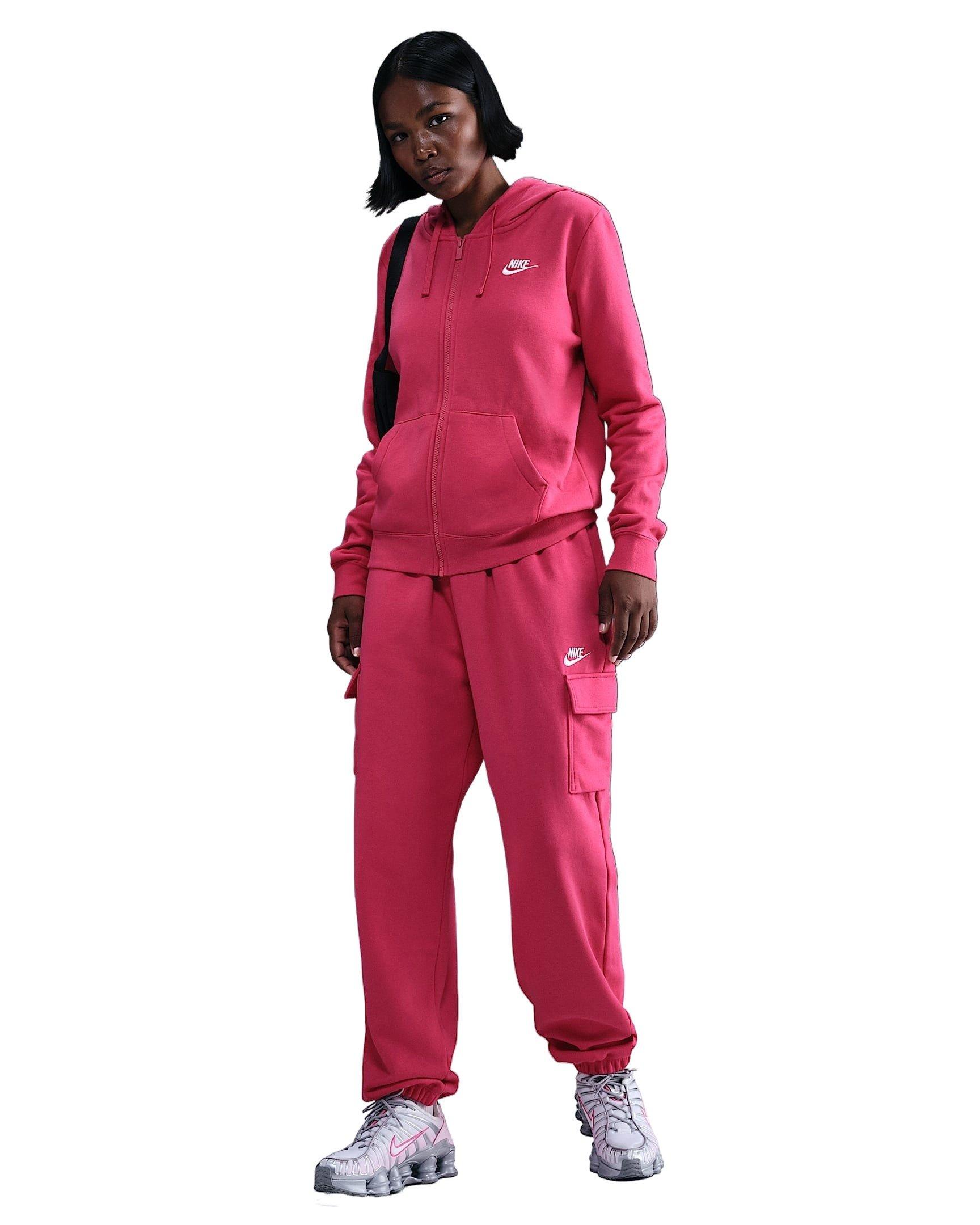 Nike Women's Sportswear Club Fleece Mid-Rise Oversized Cargo Sweatpants - Pink - PINK Thumbnail View 1