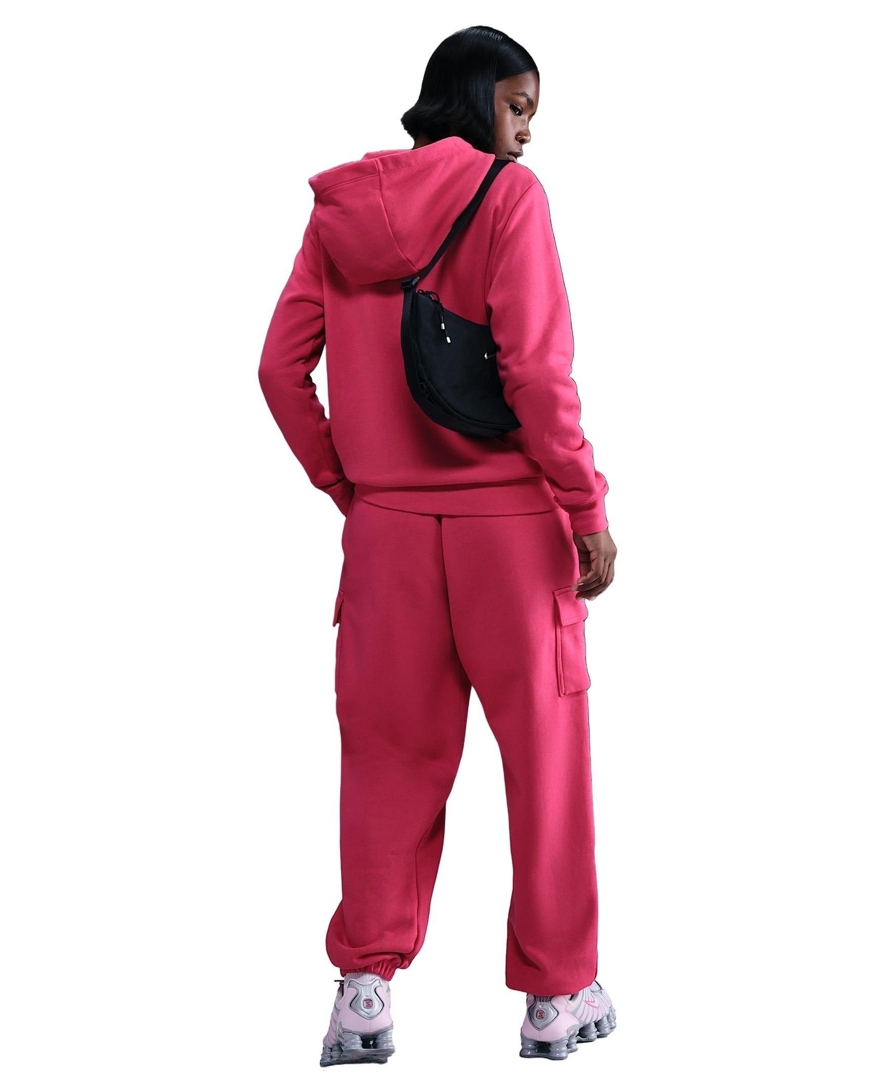 Nike Women's Sportswear Club Fleece Mid-Rise Oversized Cargo Sweatpants - Pink - PINK Thumbnail View 2