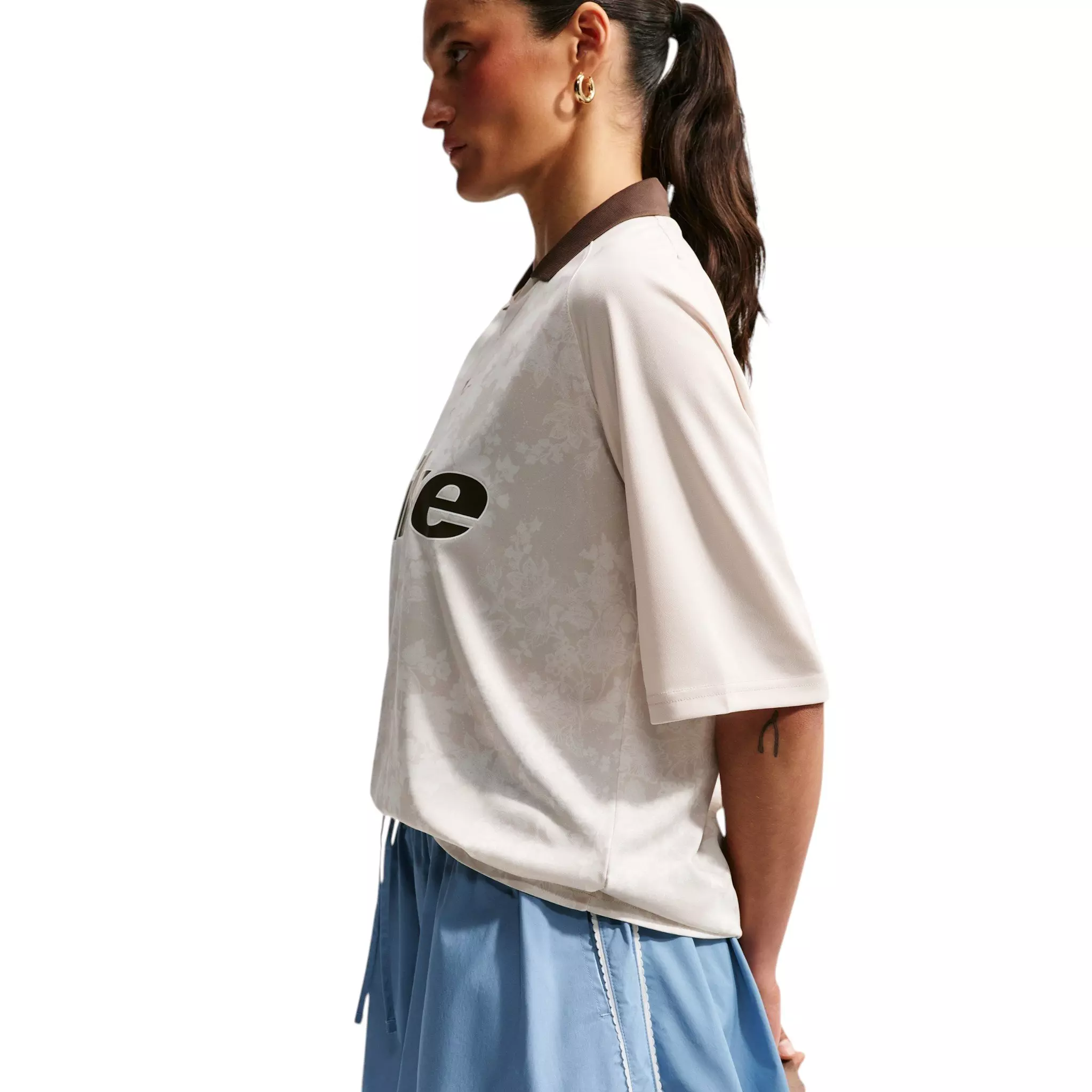 Nike Women's Sportswear Mid-Rise Scalloped-Trim Poplin Skirt - Blue - BLUE