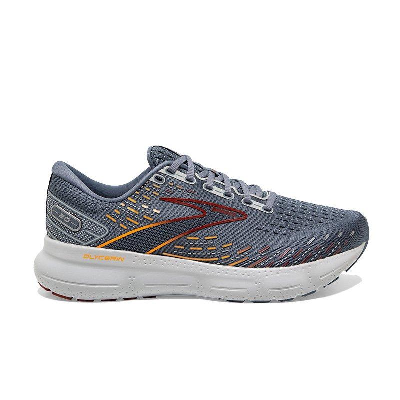 Brooks Glycerin 20 "Grey/Silver/Orange" Men's Running Shoe - GREY/SILVER/ORANGE Thumbnail View 1