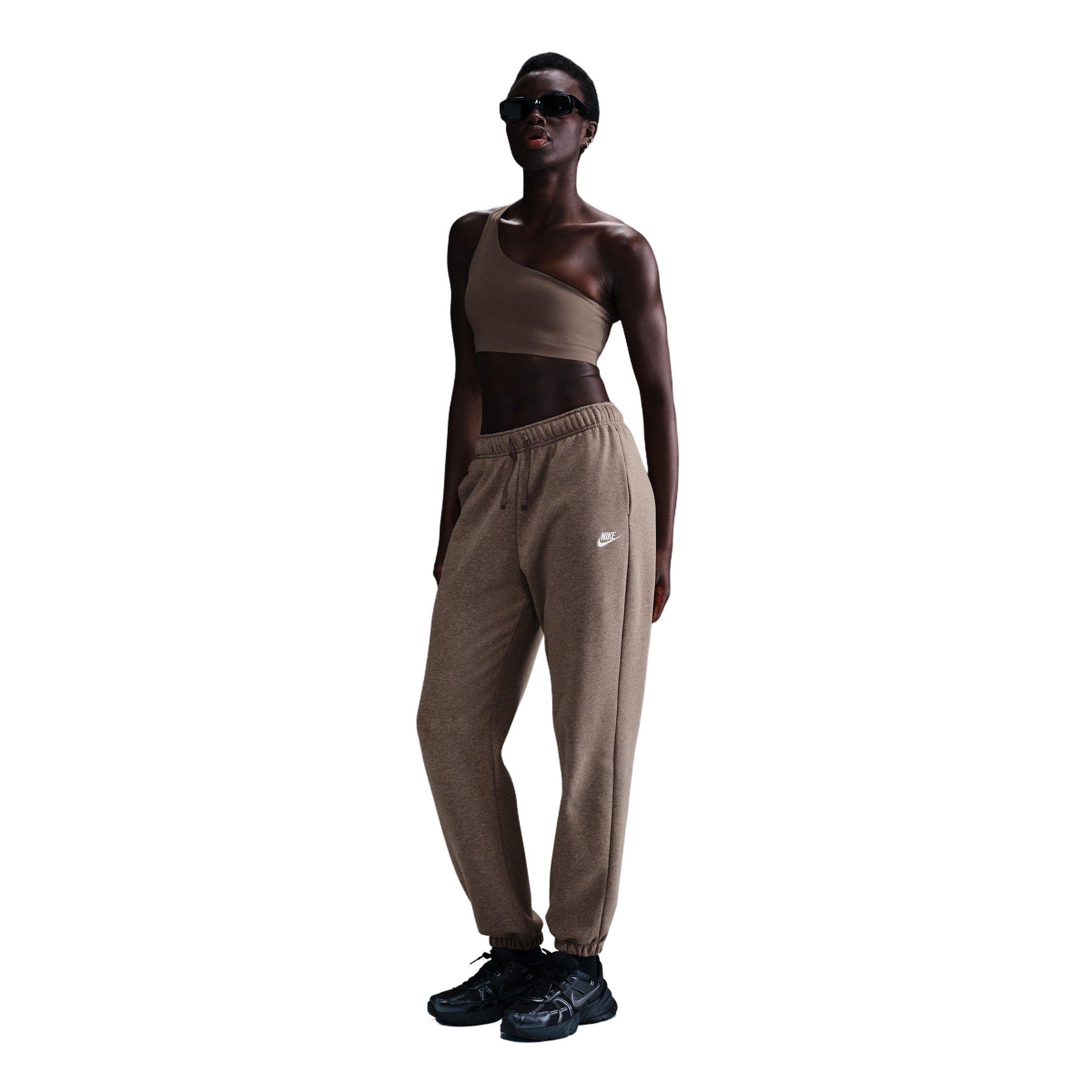Nike Women's Sportswear Club Fleece Mid-Rise Oversized Sweatpants - Brown - BROWN Thumbnail View 1