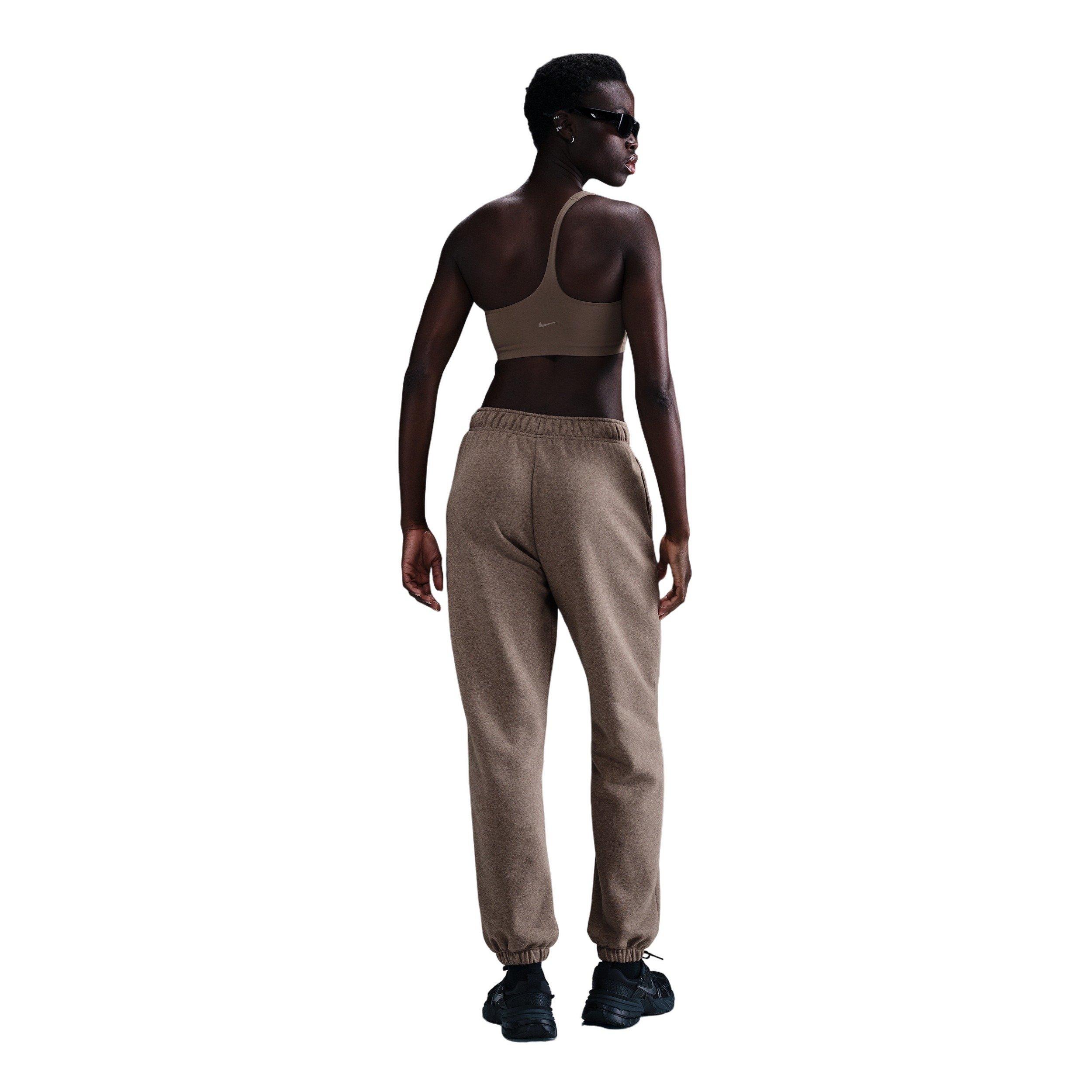 Nike Women's Sportswear Club Fleece Mid-Rise Oversized Sweatpants - Brown - BROWN Thumbnail View 2