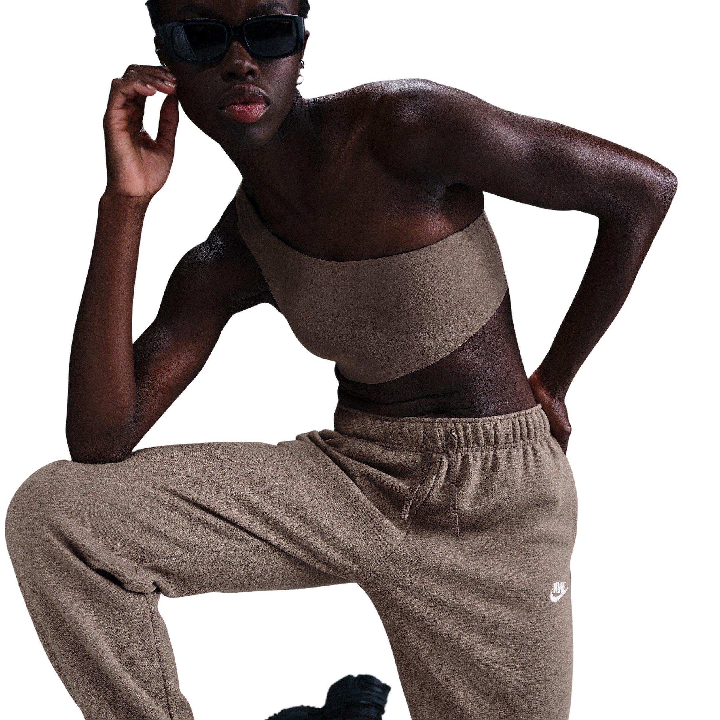 Nike Women's Sportswear Club Fleece Mid-Rise Oversized Sweatpants - Brown - BROWN Thumbnail View 5