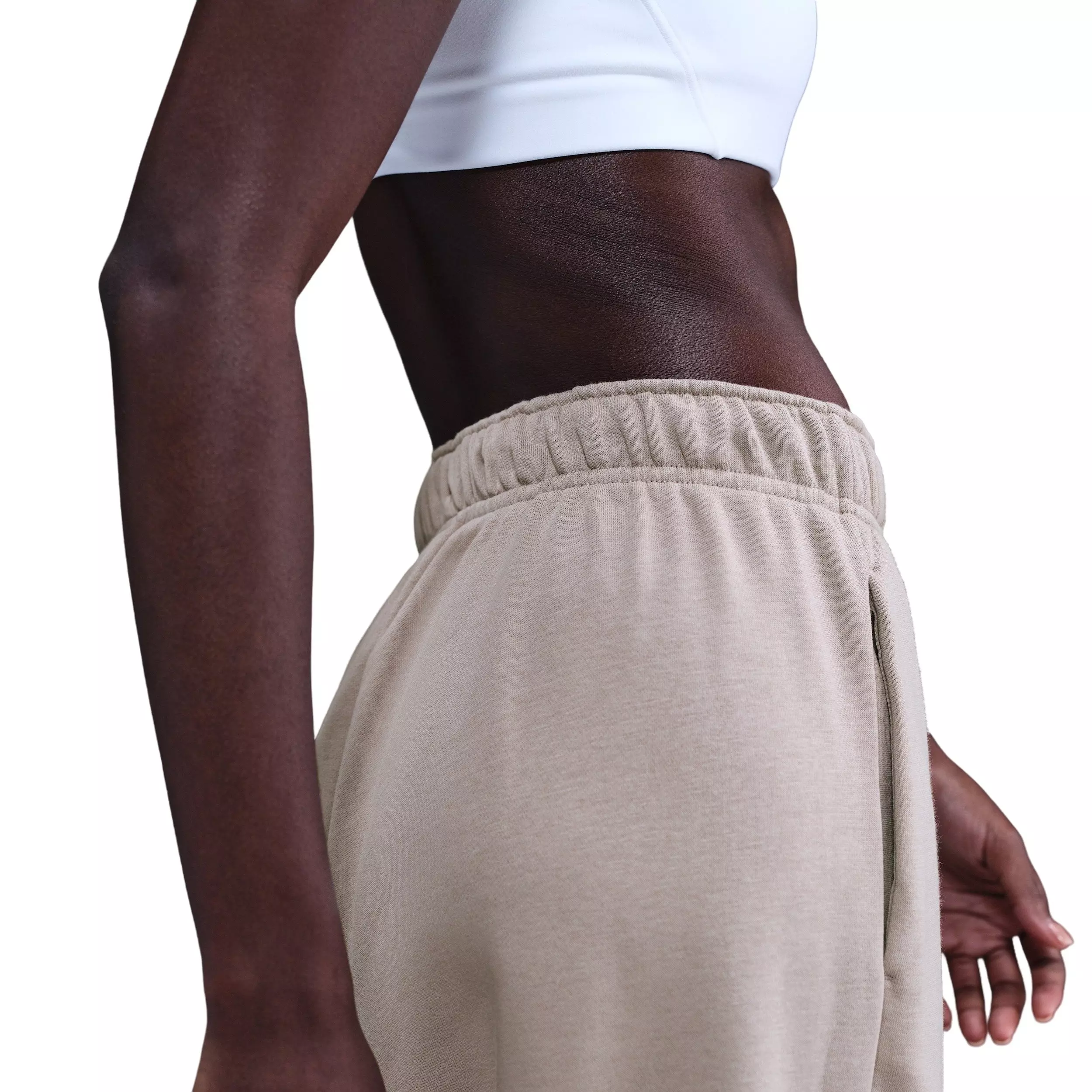 Nike Women's Sportswear Club Fleece Mid-Rise Oversized Sweatpants - Light Brown - LIGHT BROWN