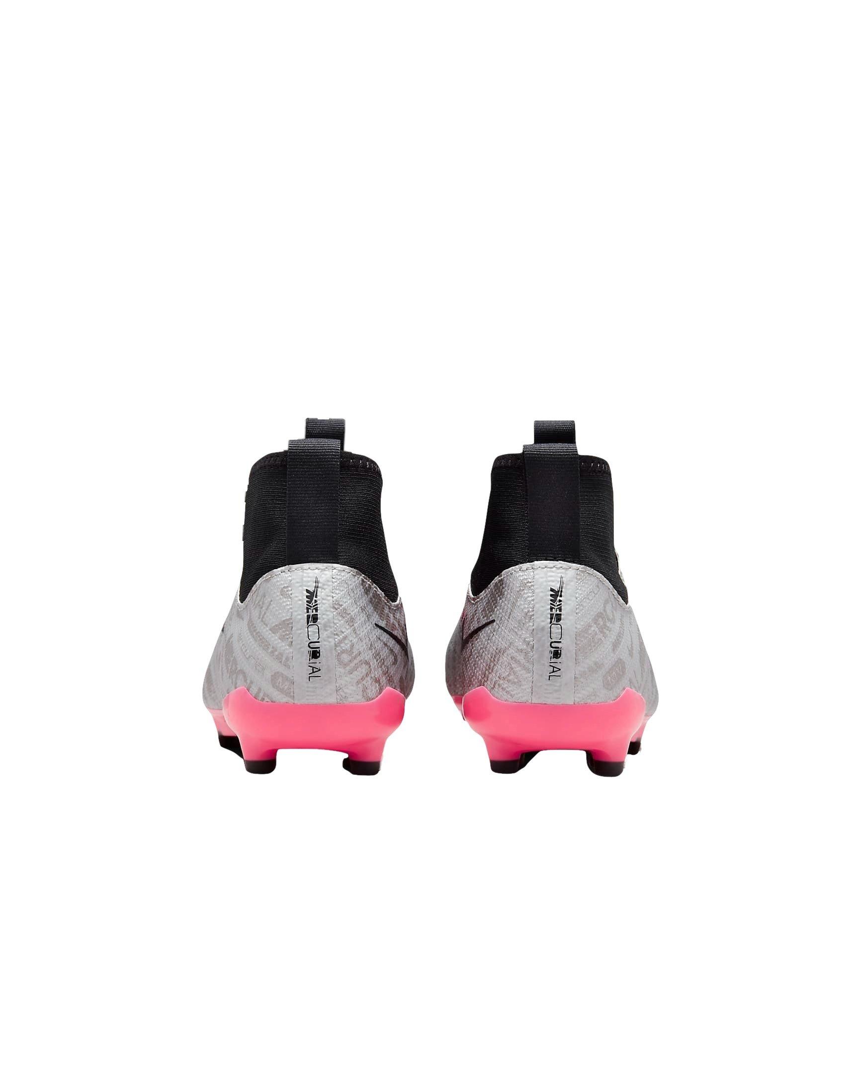 Nike Jr. Zoom Mercurial Superfly 9 Pro XXV FG "Metallic Silver/Black/Hyper Pink" Grade School Kids' Soccer Cleat