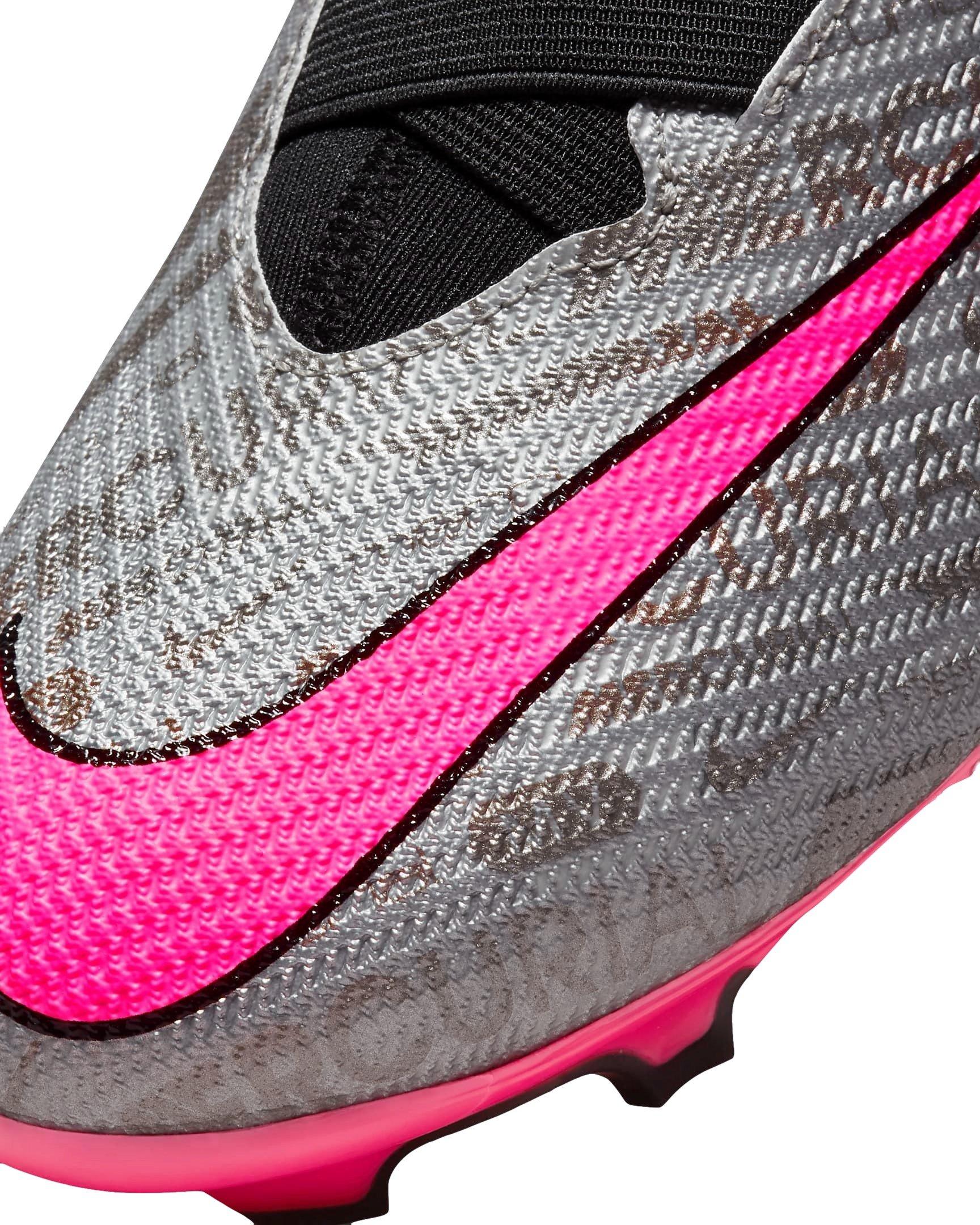 Nike Jr. Zoom Mercurial Superfly 9 Pro XXV FG "Metallic Silver/Black/Hyper Pink" Grade School Kids' Soccer Cleat