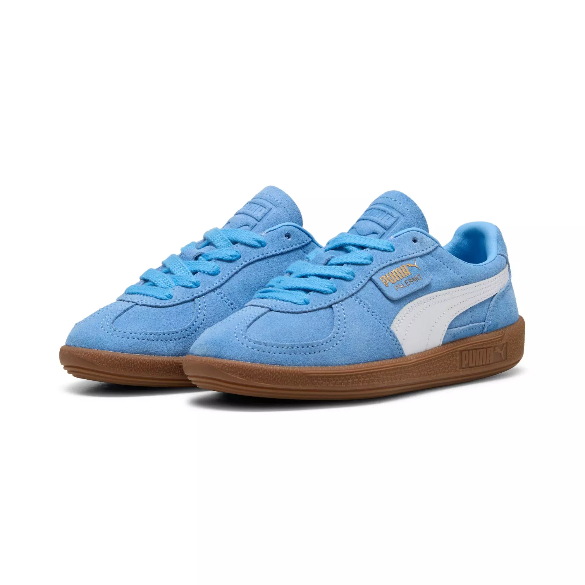 PUMA Palermo JR "Light Blue/White/Gum" Grade School Girls' Shoe - LT BLUE/WHITE/GUM
